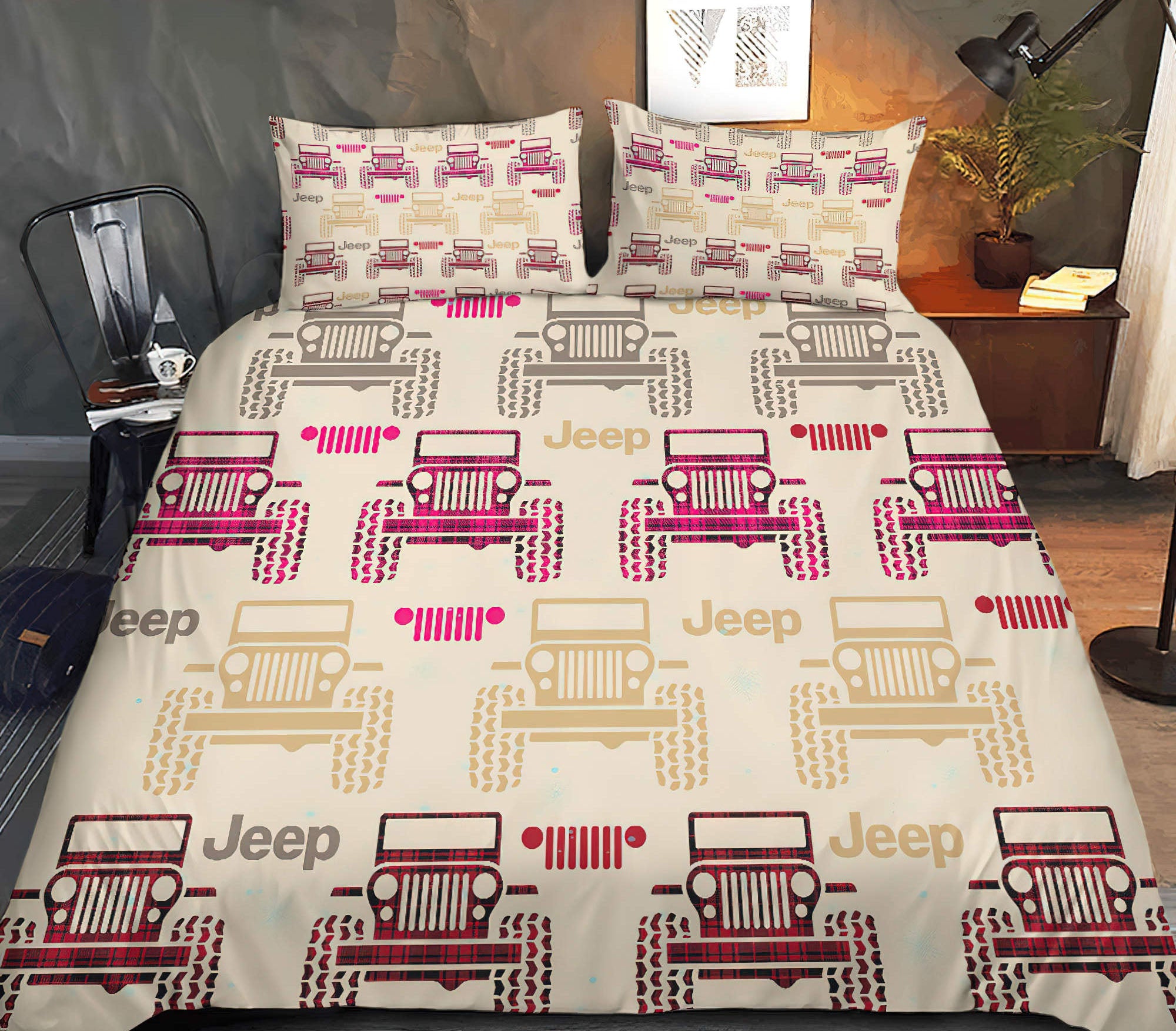 jeep-plaid-vintage-bedding-set