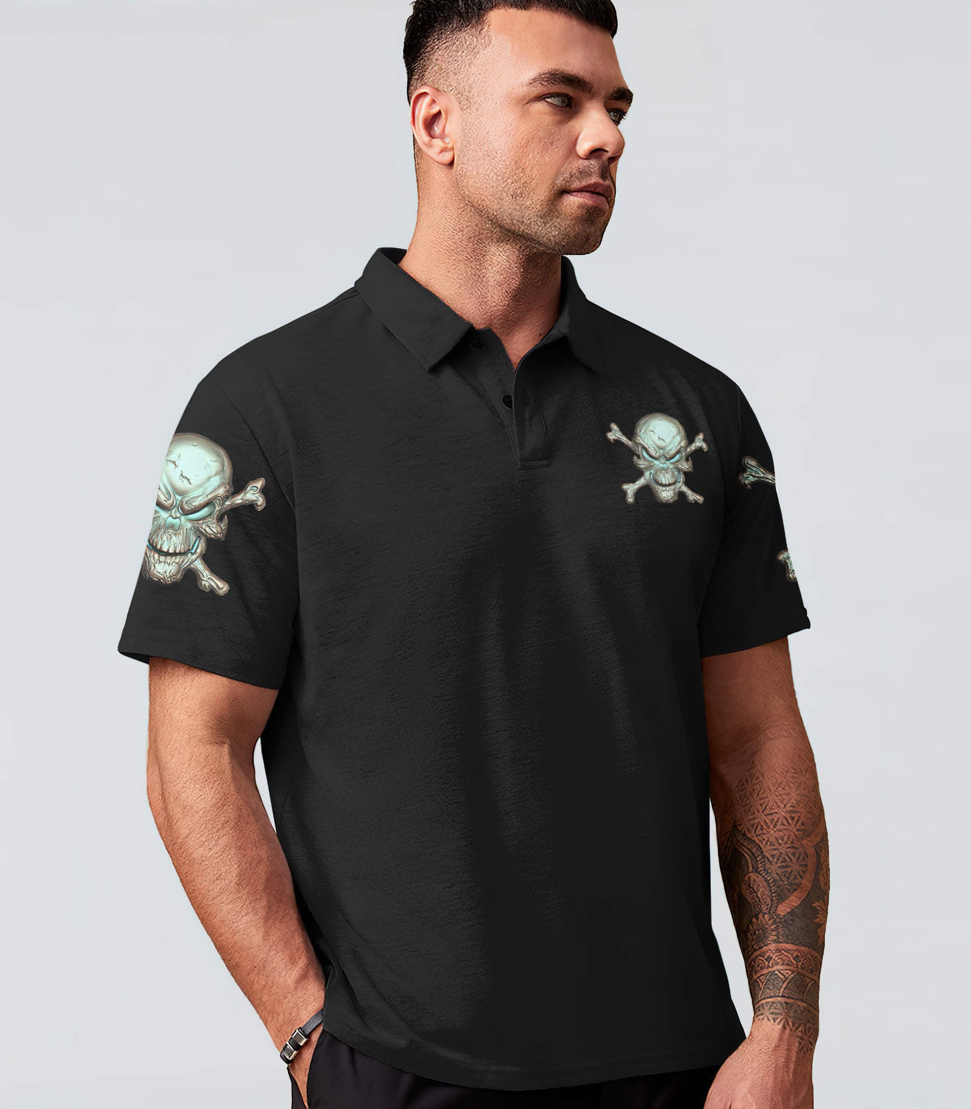 I Can Fix Stupid Metal Skull Bones All Over Print Polo Shirt