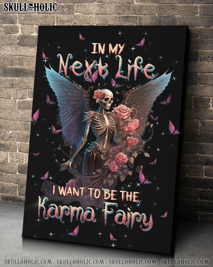 Karma Fairy Skull Skeleton Rose Poster