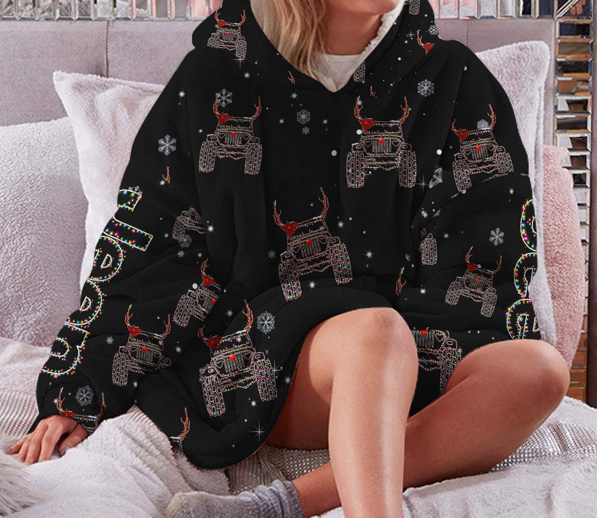 jeep-christmas-light-wearable-blanket-hoodie