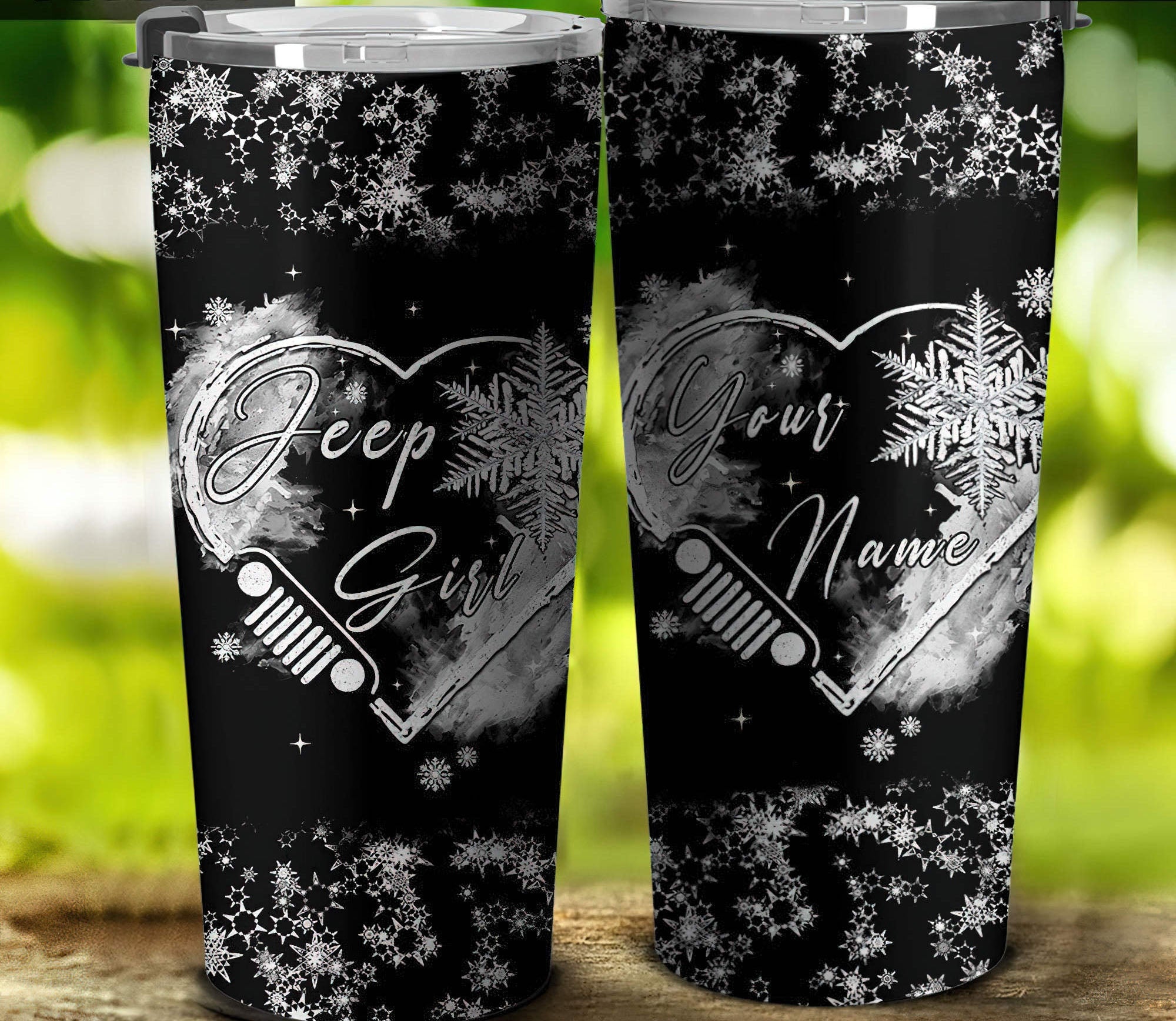 personalized-jeep-girl-heart-snowflake-tumbler