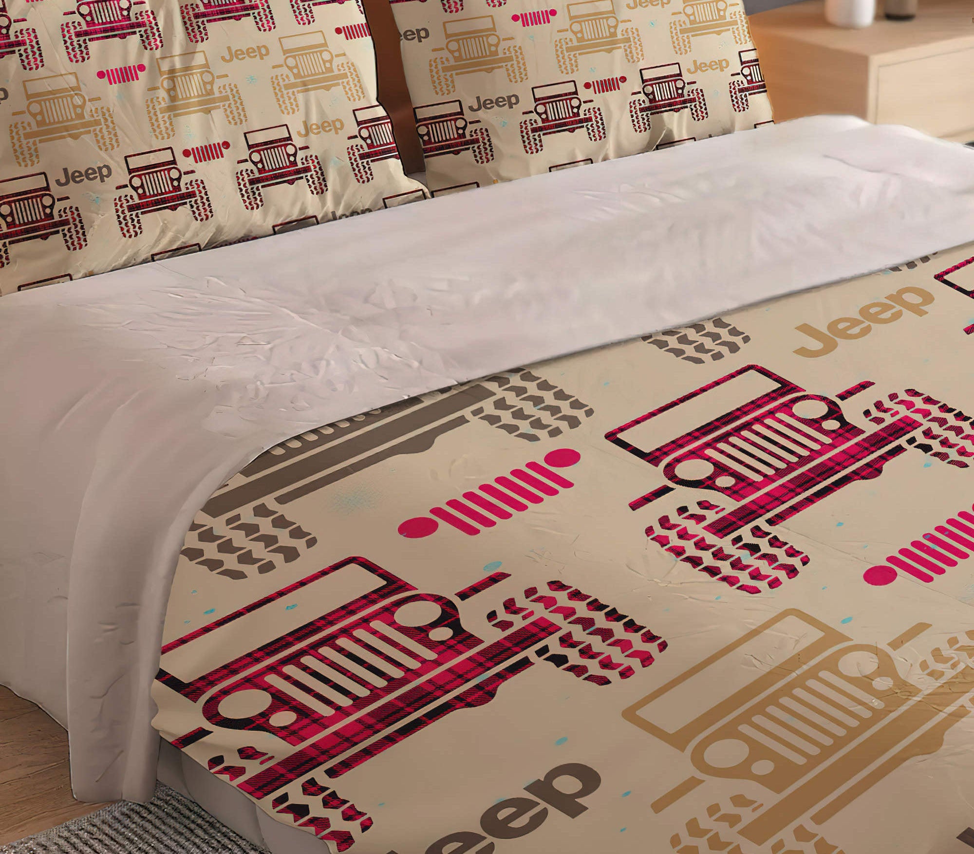 jeep-plaid-vintage-bedding-set