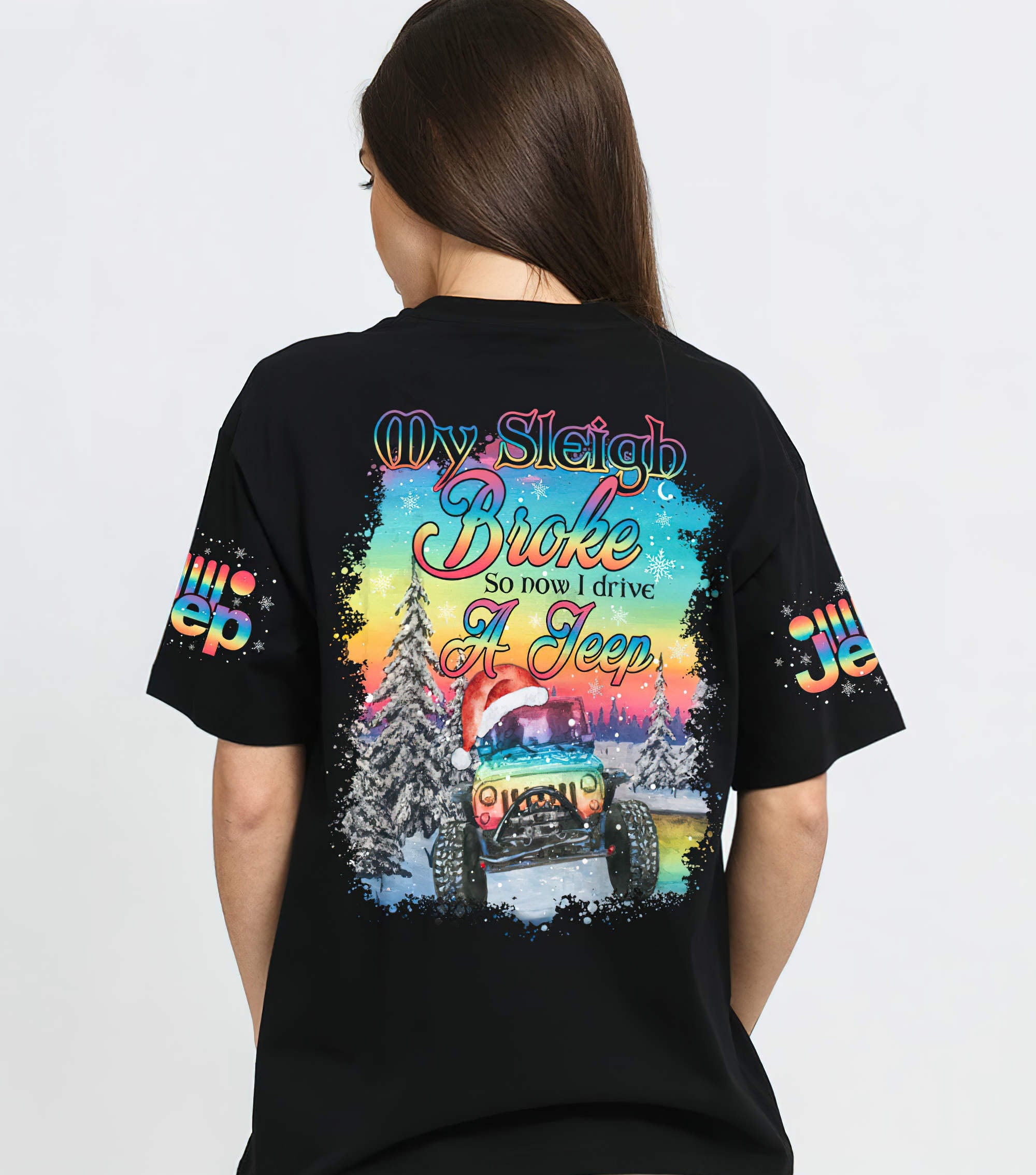 my-sleigh-broke-jeep-winter-t-shirt