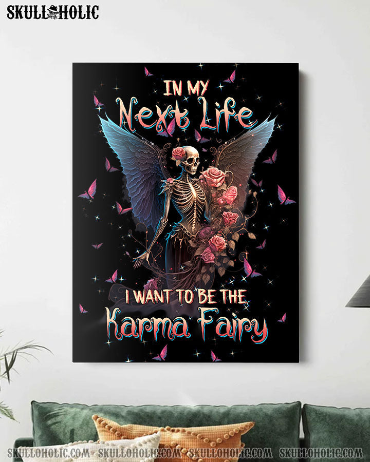 Karma Fairy Skull Skeleton Rose Poster