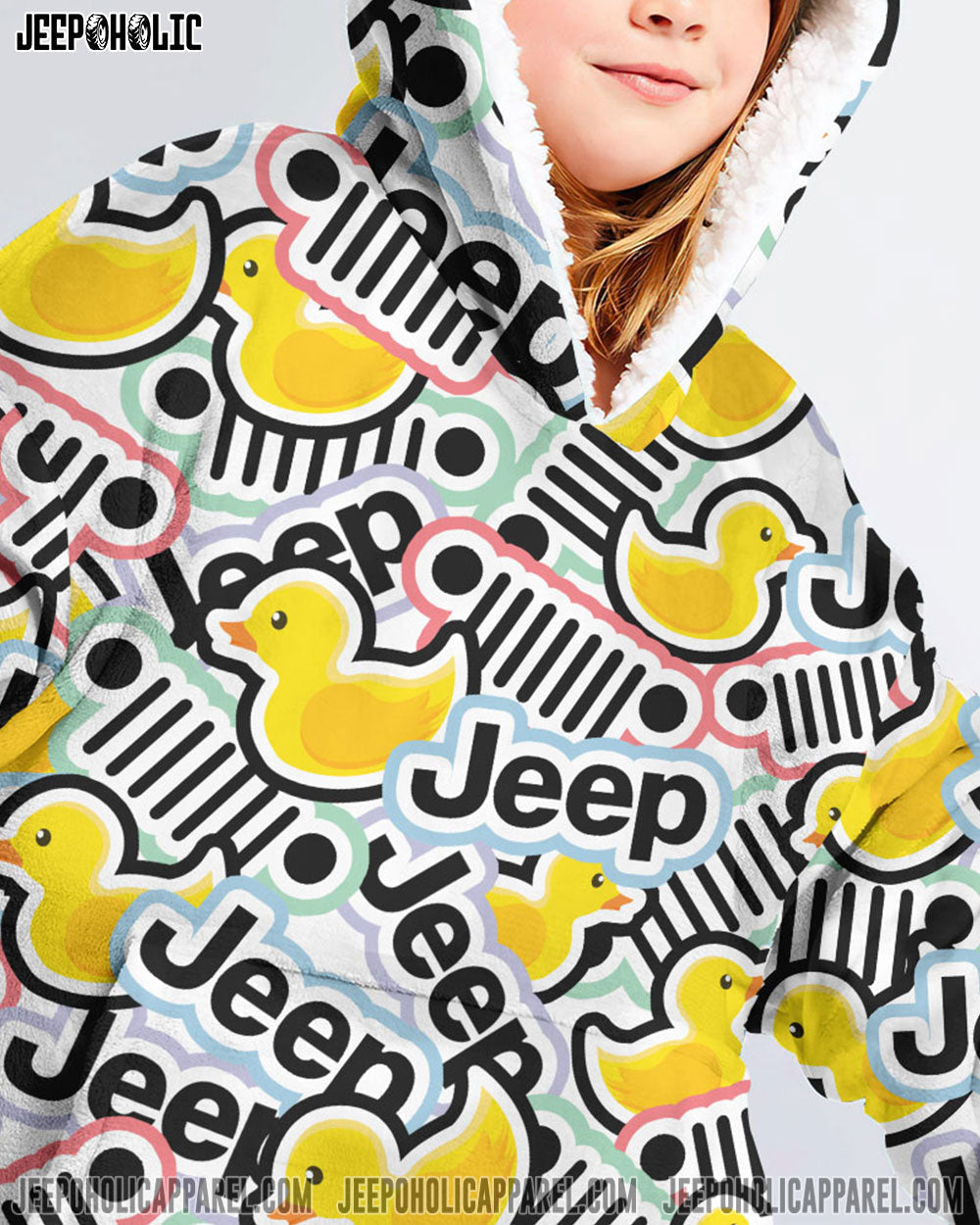 Jeep Duck Sherpa Blanket Hoodie