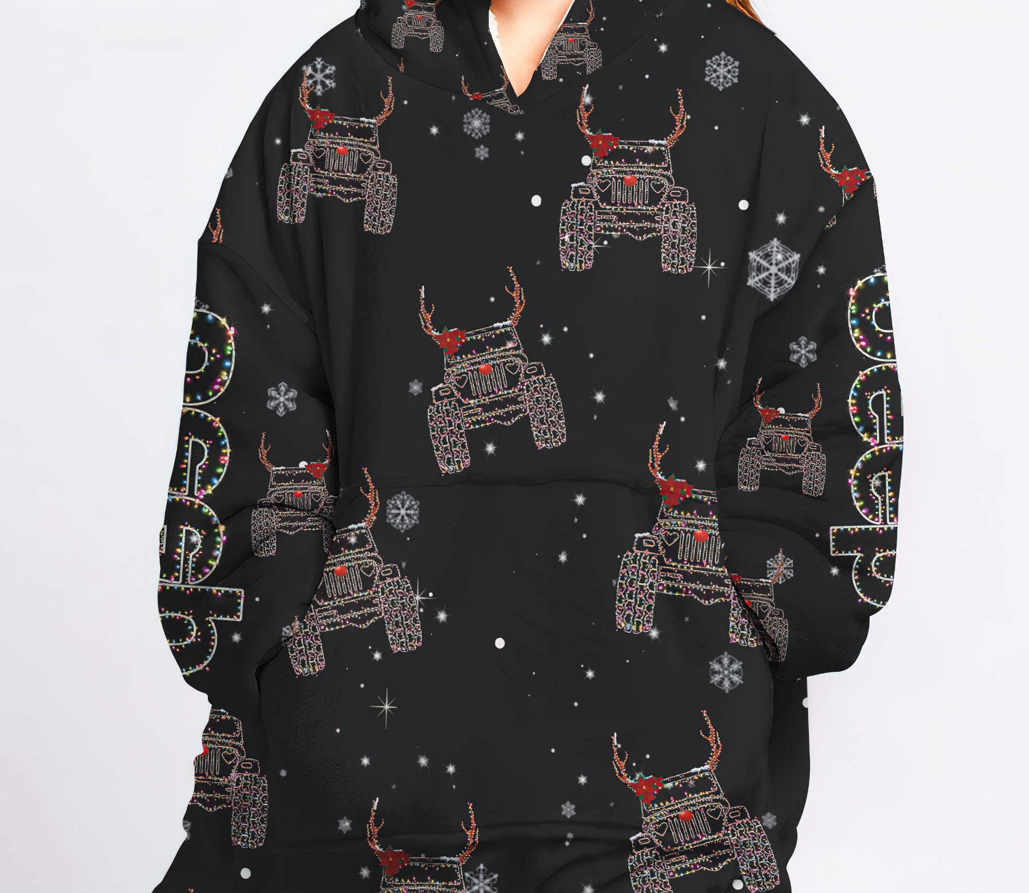 jeep-christmas-light-wearable-blanket-hoodie