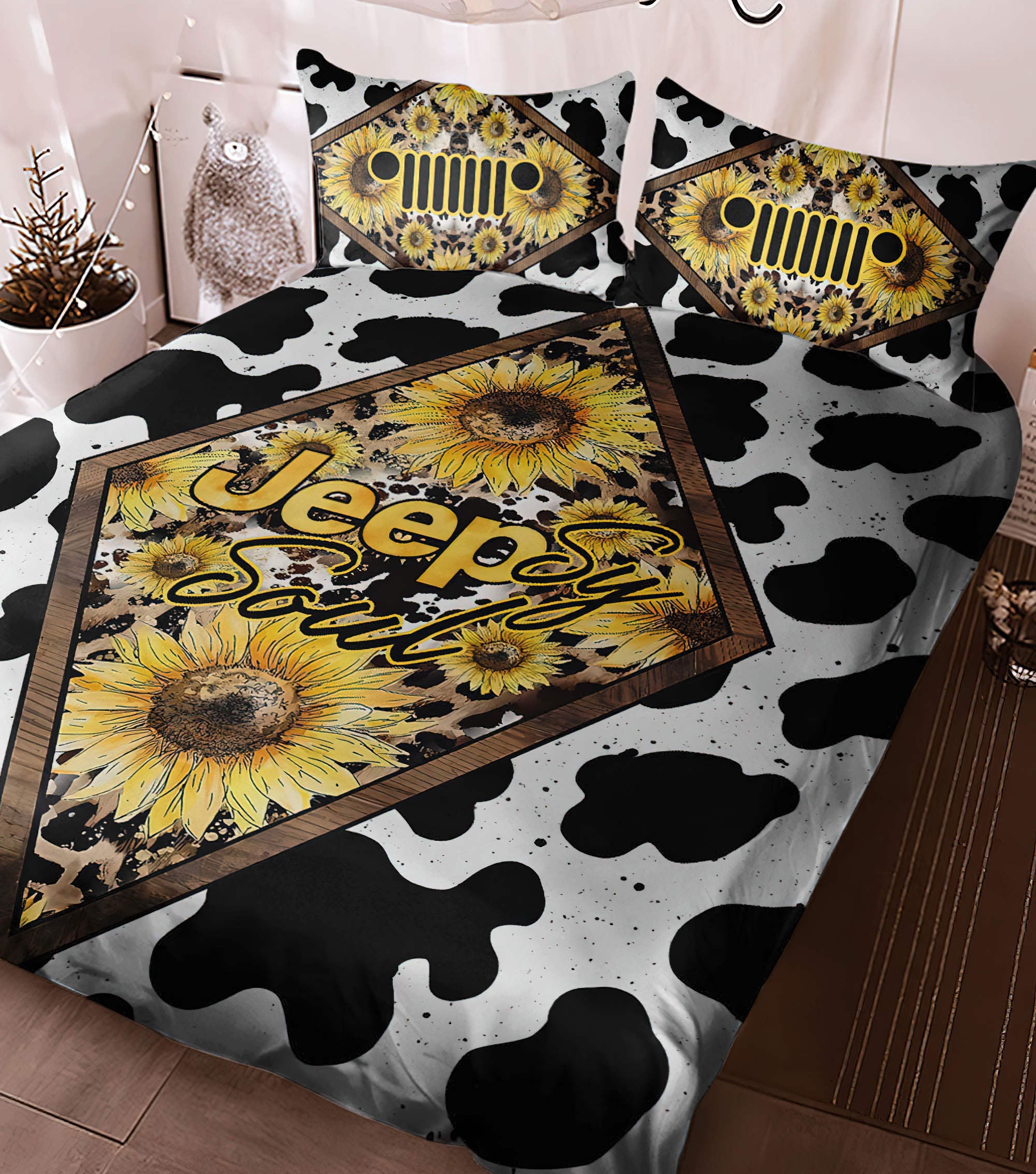 jeepsy-soul-sunflower-cowhide-bedding-set