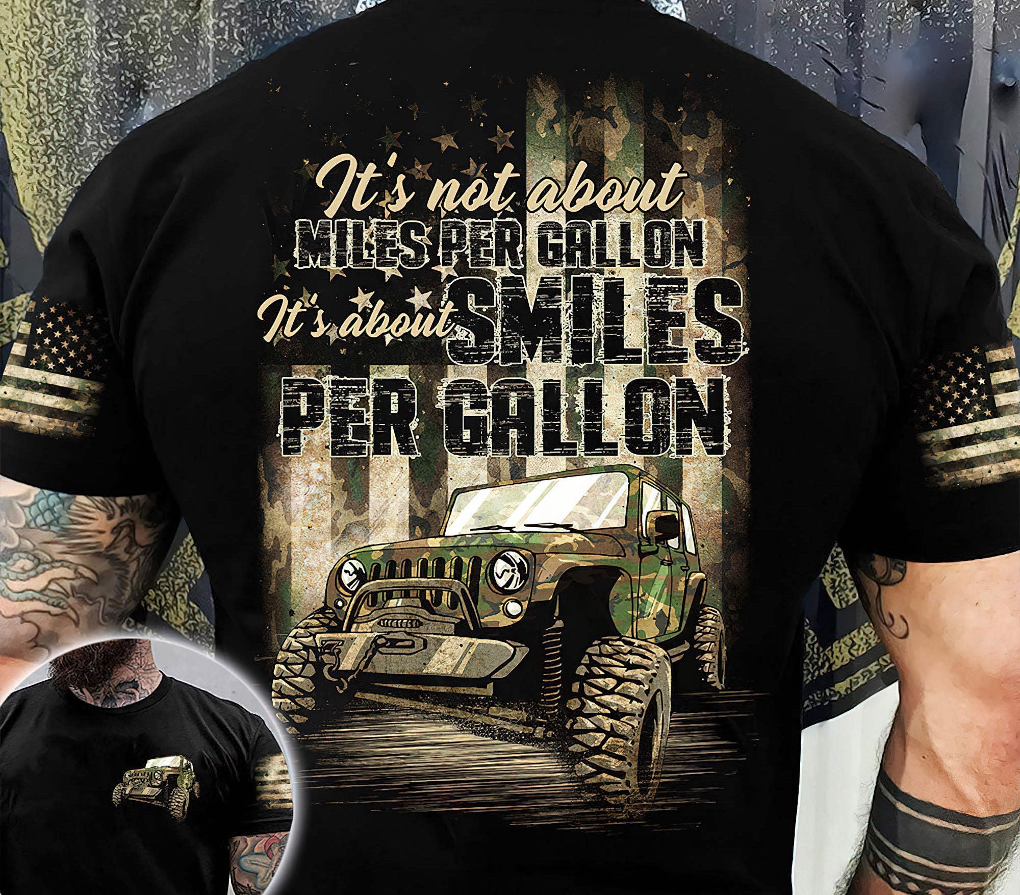 smiles-per-gallon-jeep-t-shirt