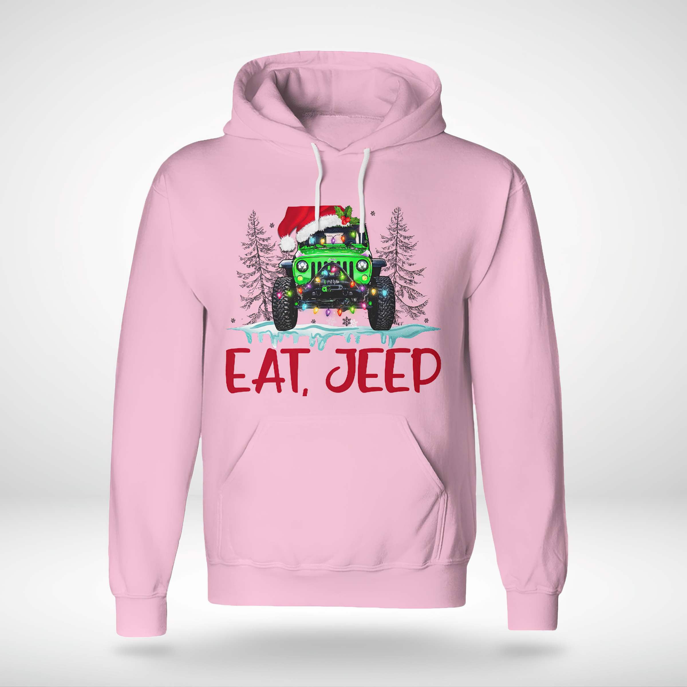 be-merey-white-jeep-christmas-hoodie