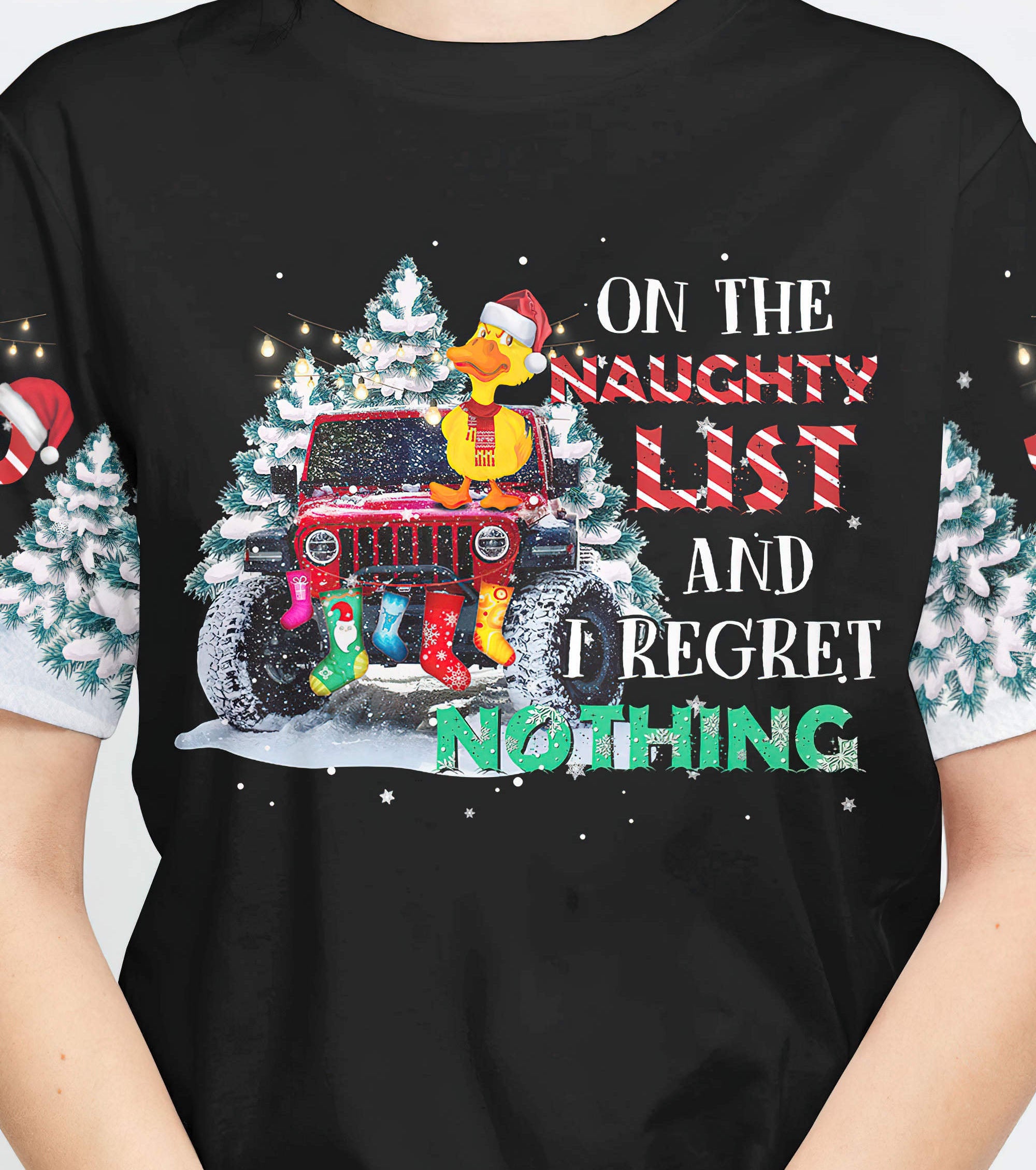 on-the-naughty-list-jeep-duck-christmas-t-shirt