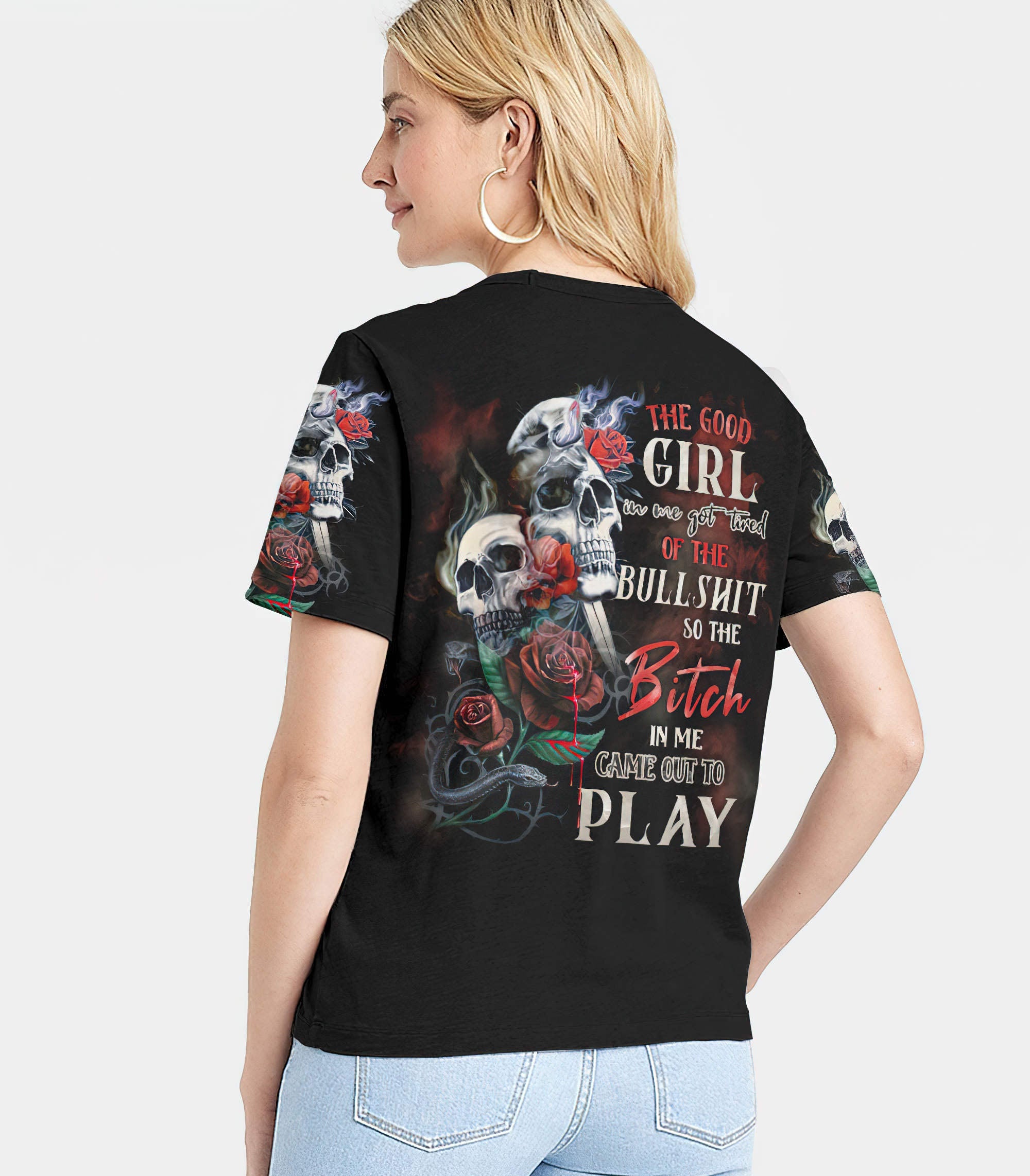 the-good-girl-in-me-got-tired-skull-all-over-print-27-women-v-neck-t-shirt