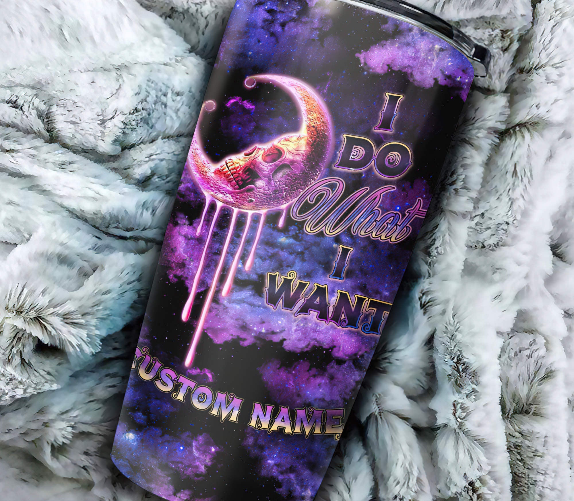 Personalized I Do What I Want Skull Moon Tumbler Tumbler