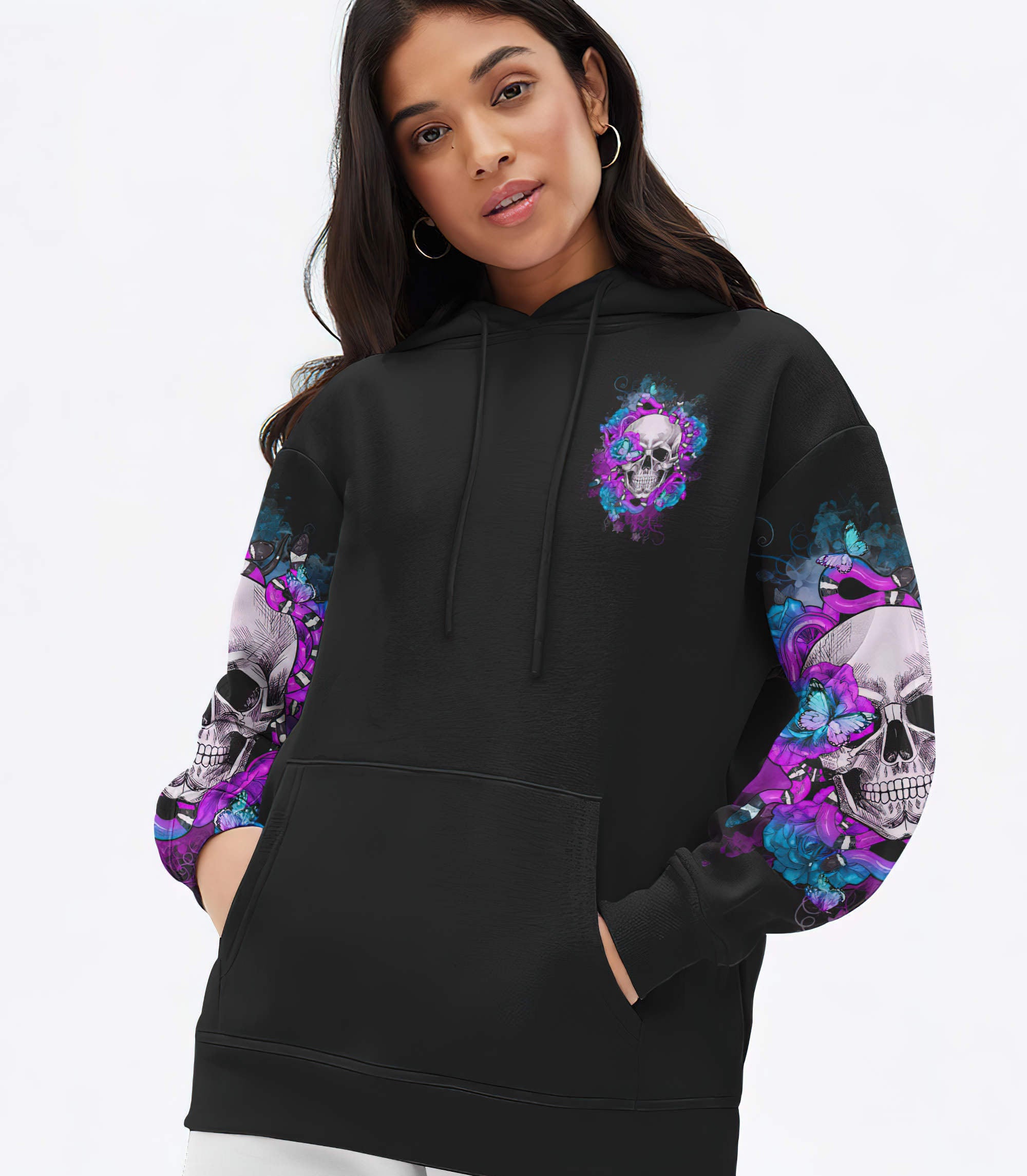 im-the-kind-of-b-flower-skull-all-over-print-hoodie