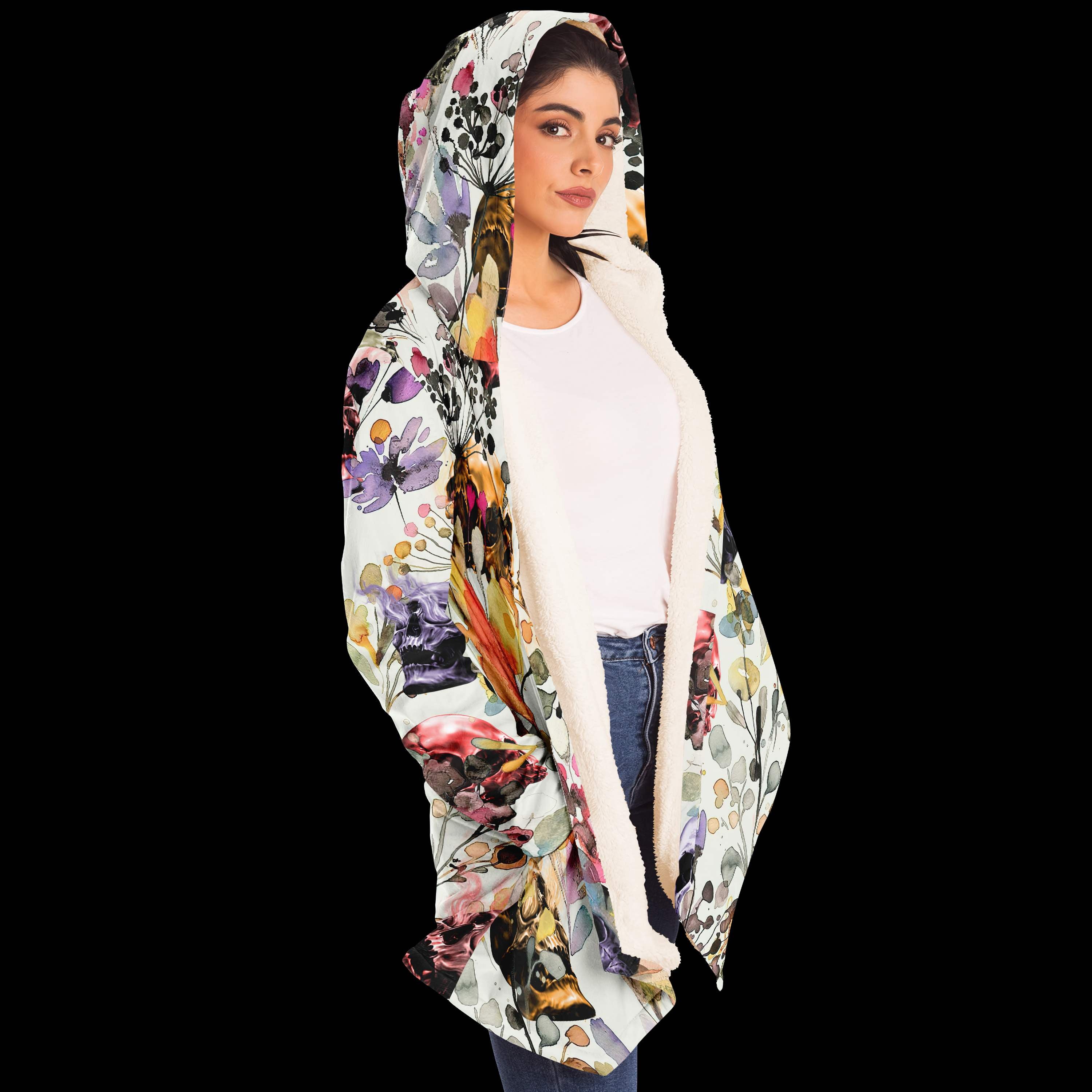 wild-grasses-colorful-skull-premium-fleece-cloak-cloaks