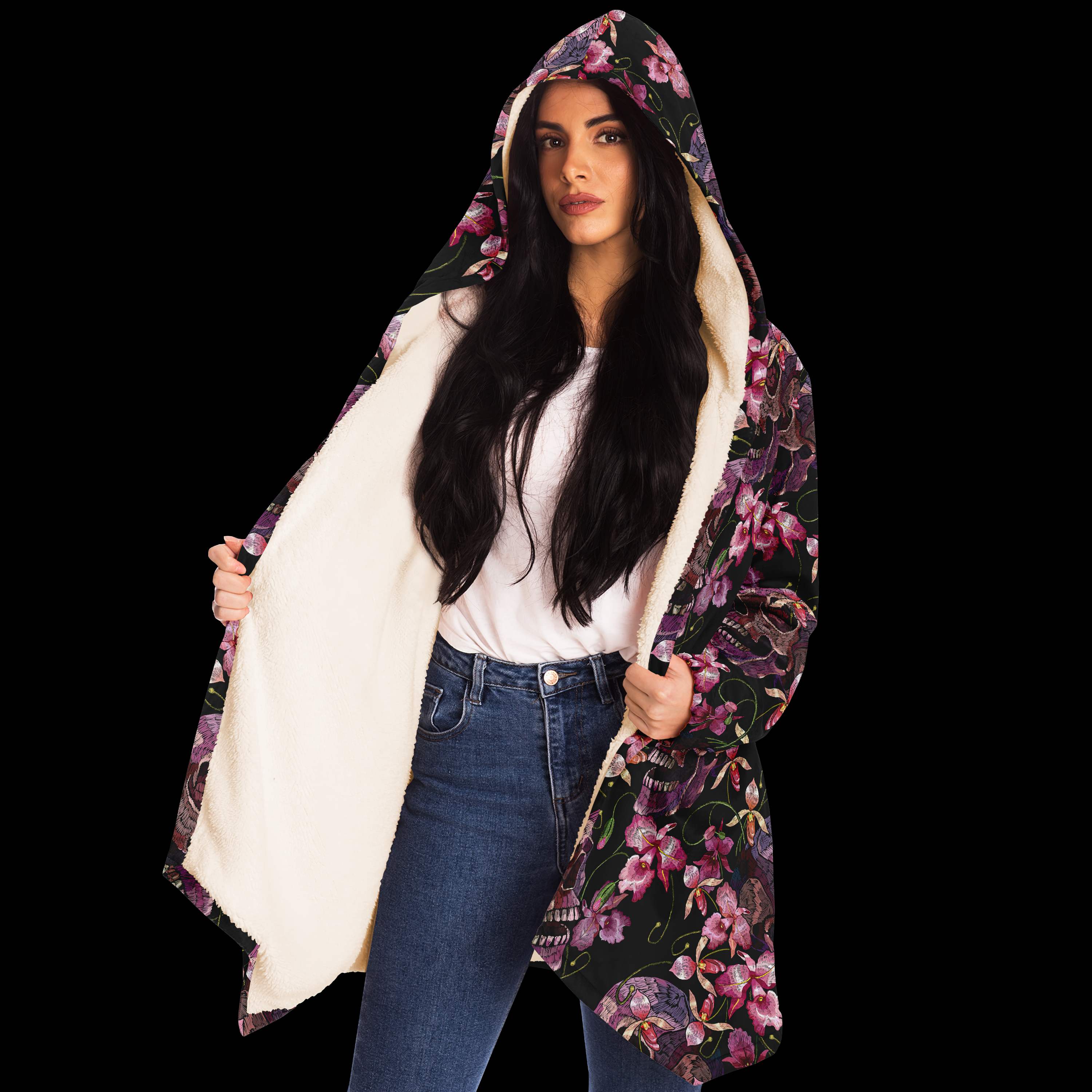 skull-pink-flower-premium-fleece-cloak-cloaks