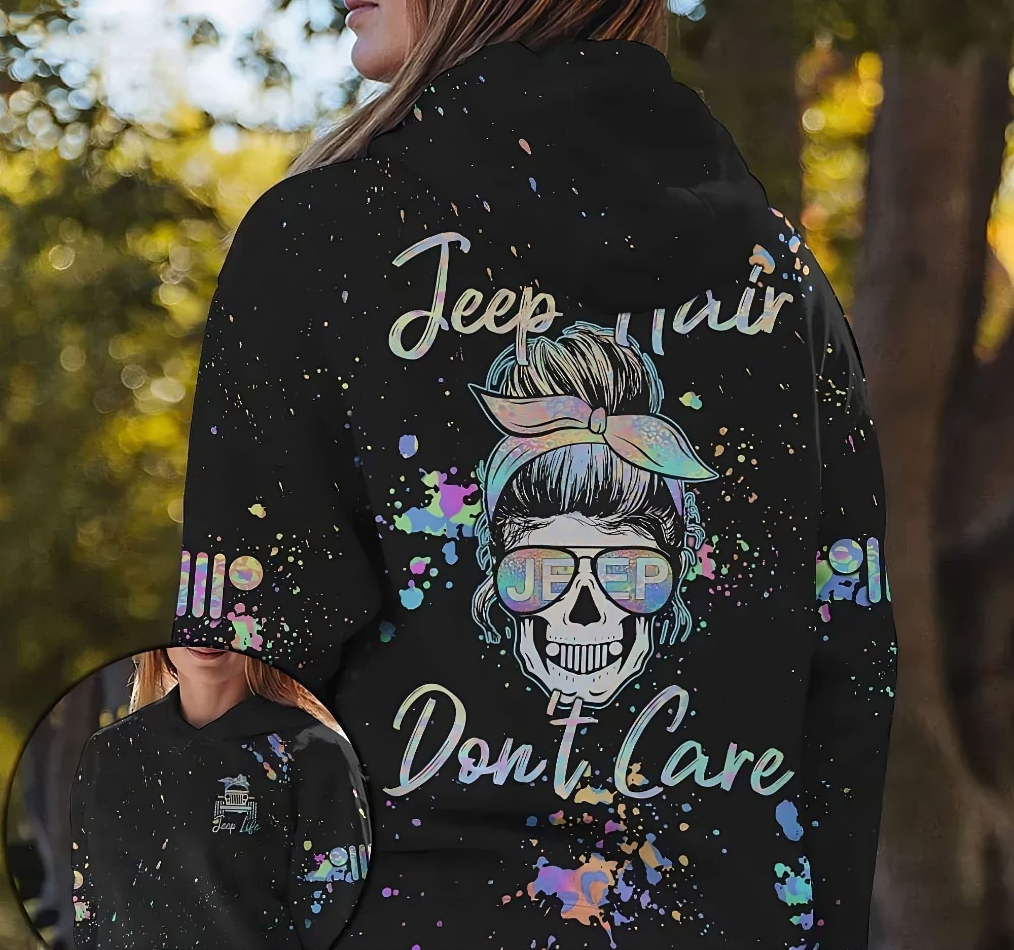 jeep-hair-dont-care-holo-messy-bun-jeep-girl-all-over-print-hoodie