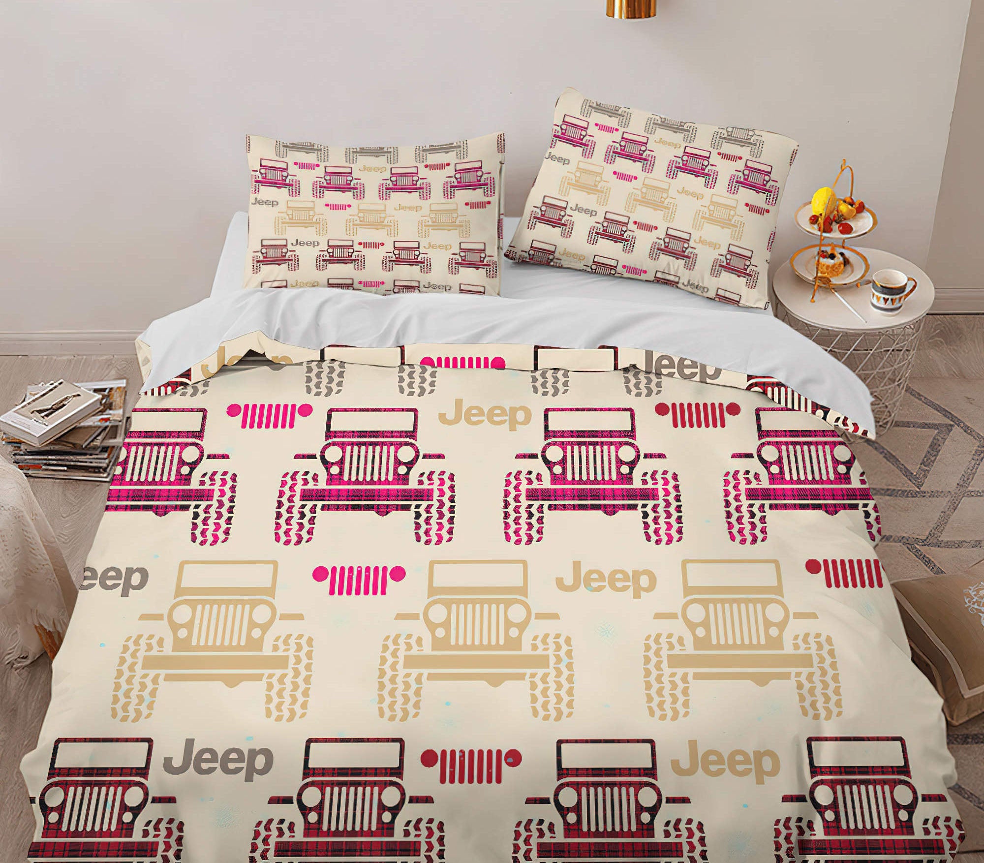 jeep-plaid-vintage-bedding-set