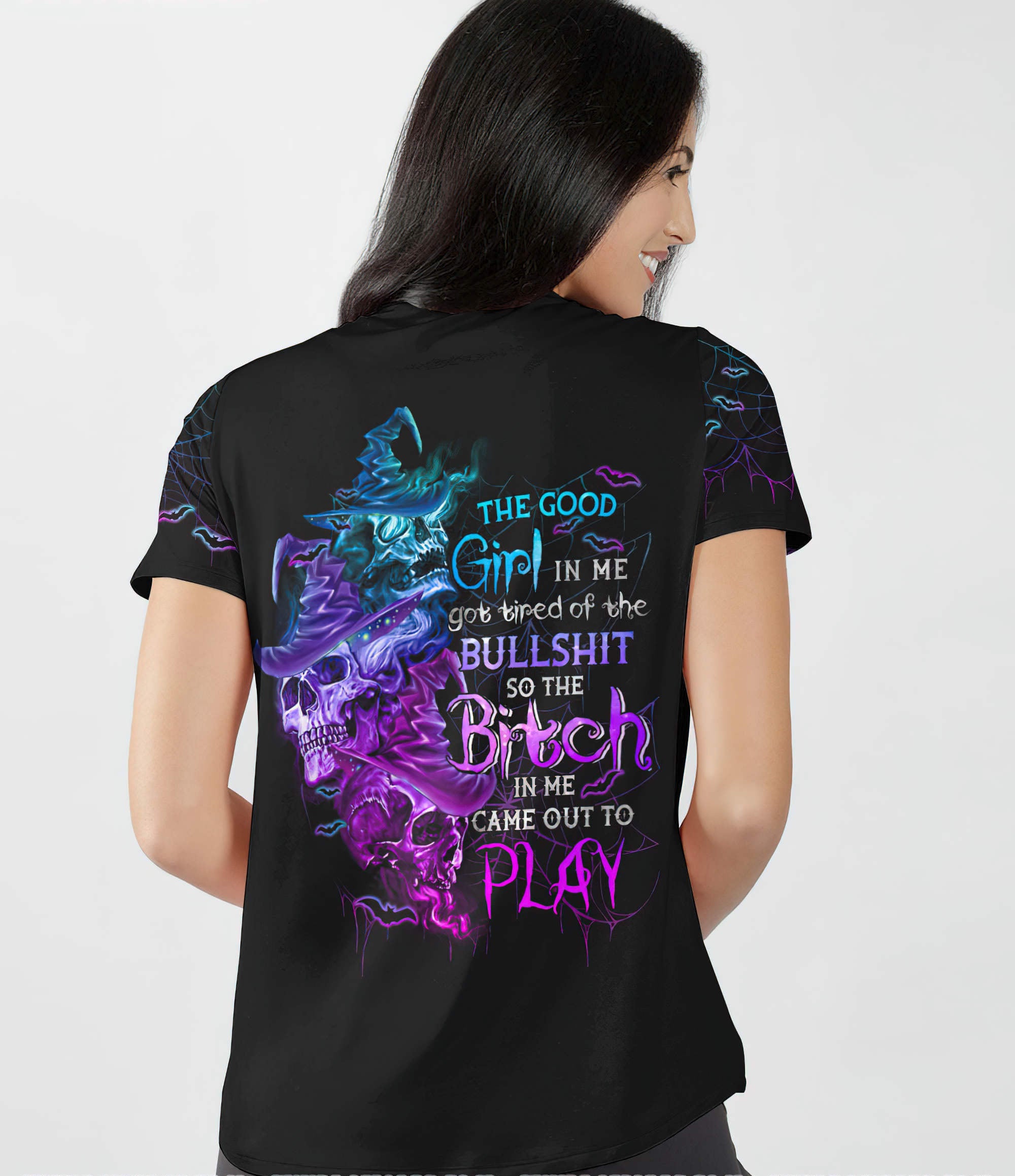 the-good-girl-in-me-got-tired-skull-witch-halloween-all-over-print-women-v-neck-t-shirt