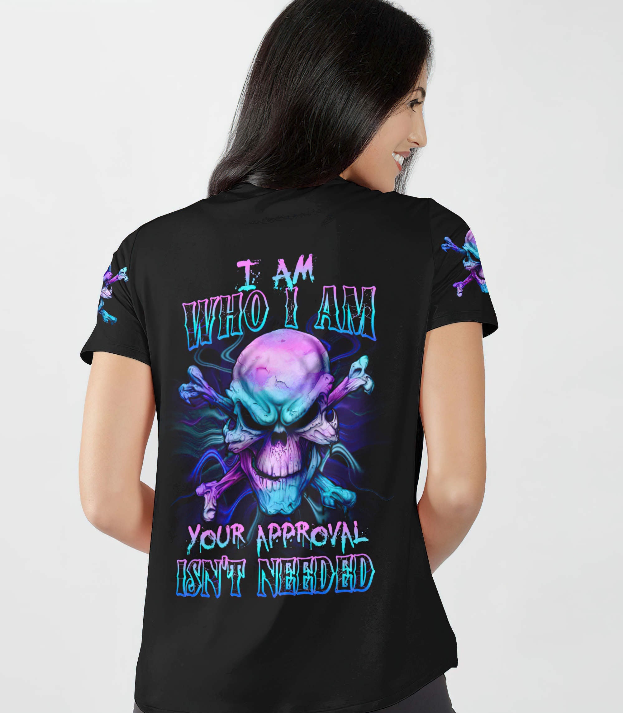 i-am-who-i-am-skull-bones-all-over-print-women-v-neck-t-shirt