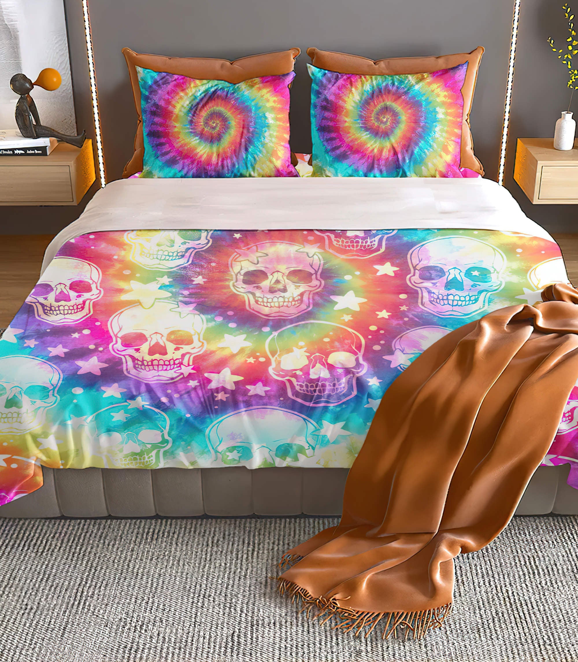 skull-tie-dye-pattern-bedding-set-bedding-set