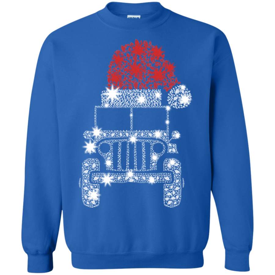 agr-jeep-wearing-santa-hat-funny-christmas-sweatshirt