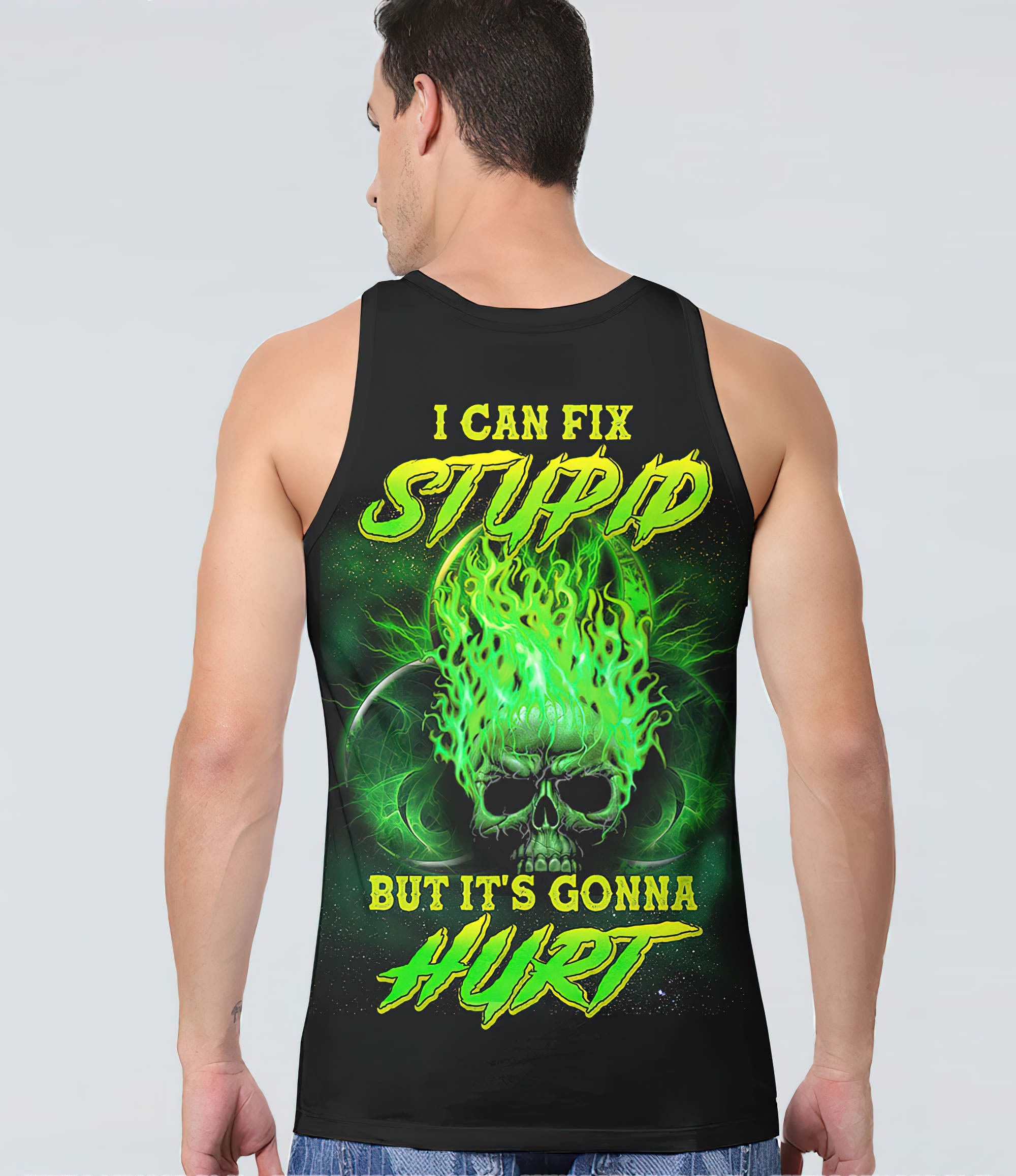 i-can-fix-stupid-fire-skull-all-over-print-tank-top