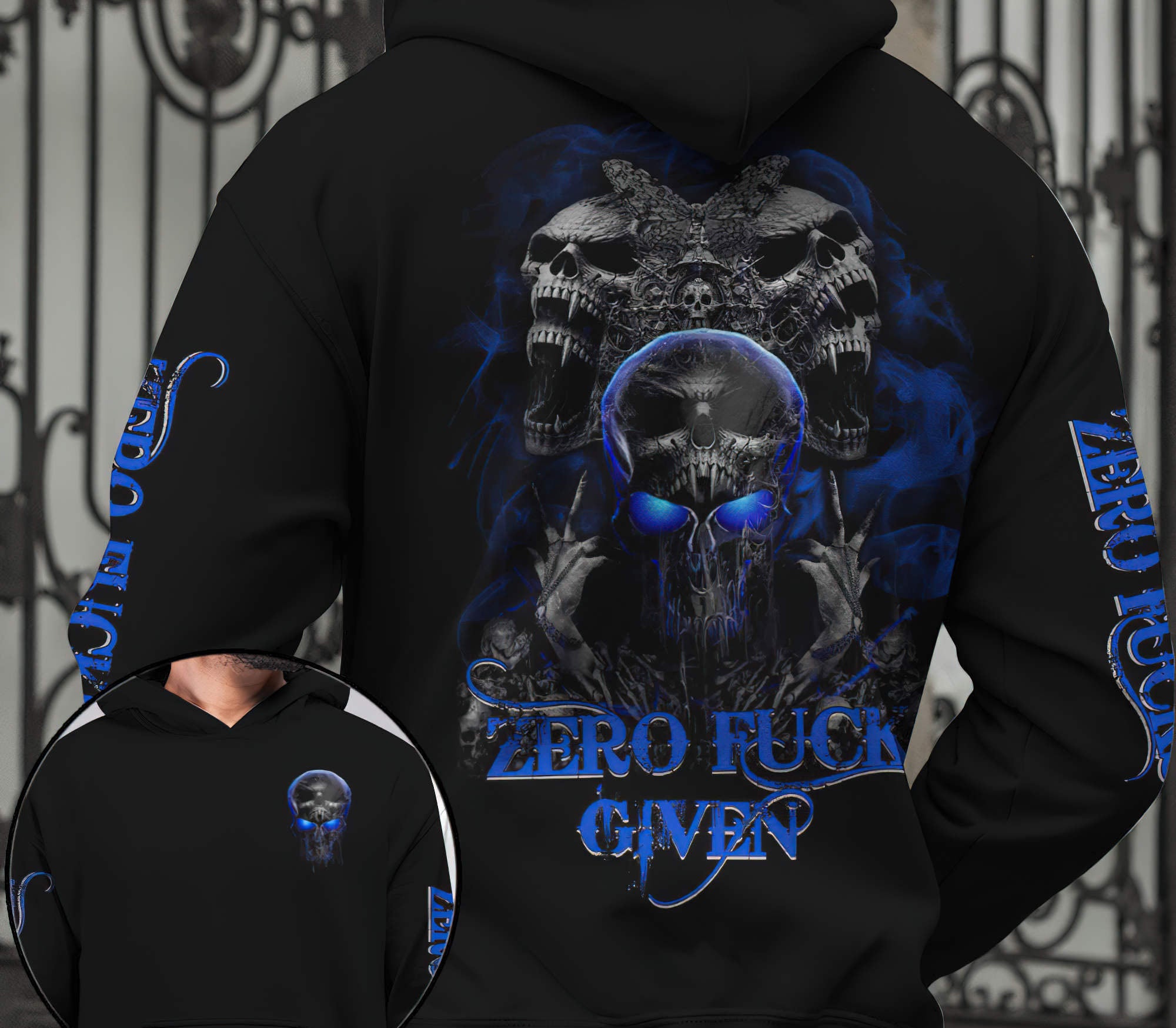 Skull Butterfly Demon All Over Print Hoodie