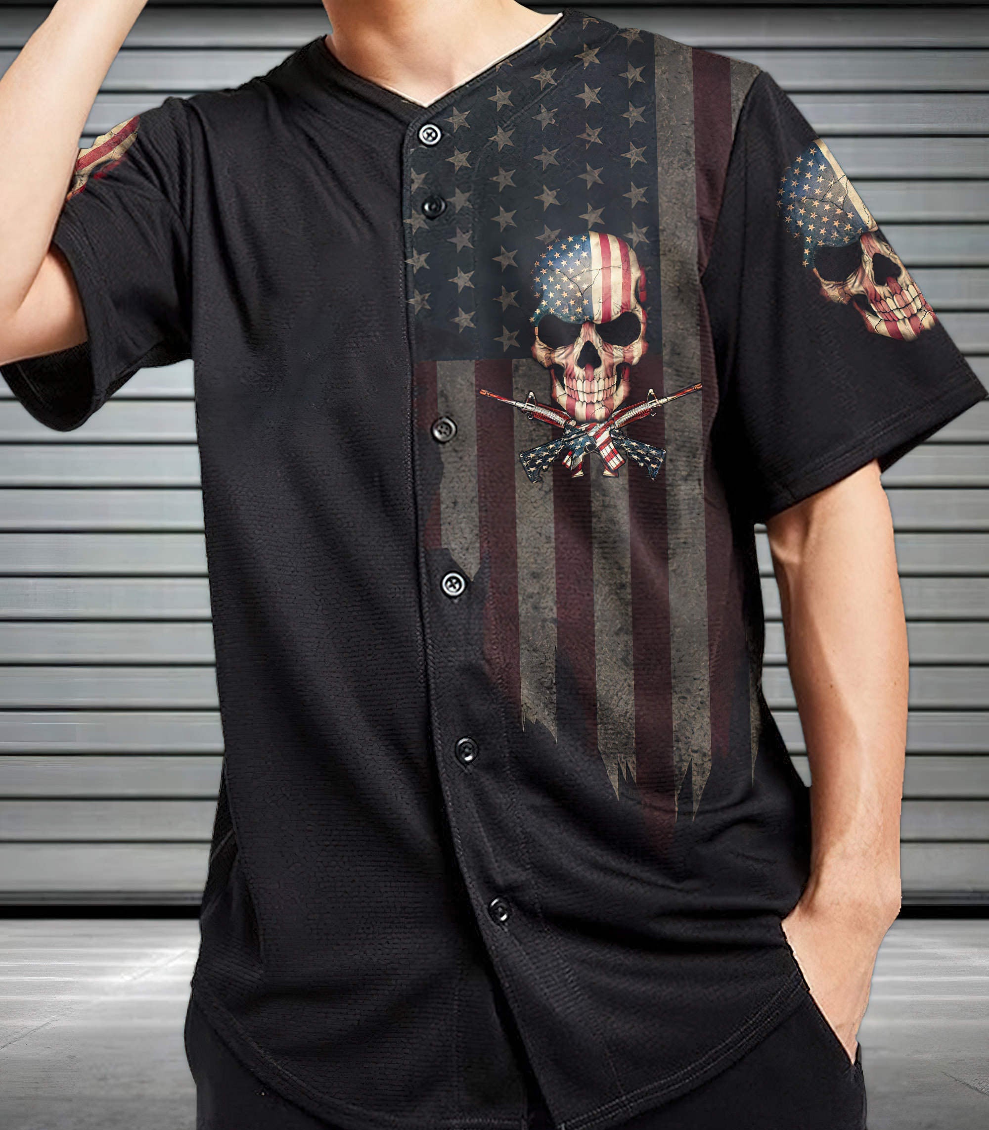 This Is America Patriotism Skull Baseball Jersey Baseball Jersey