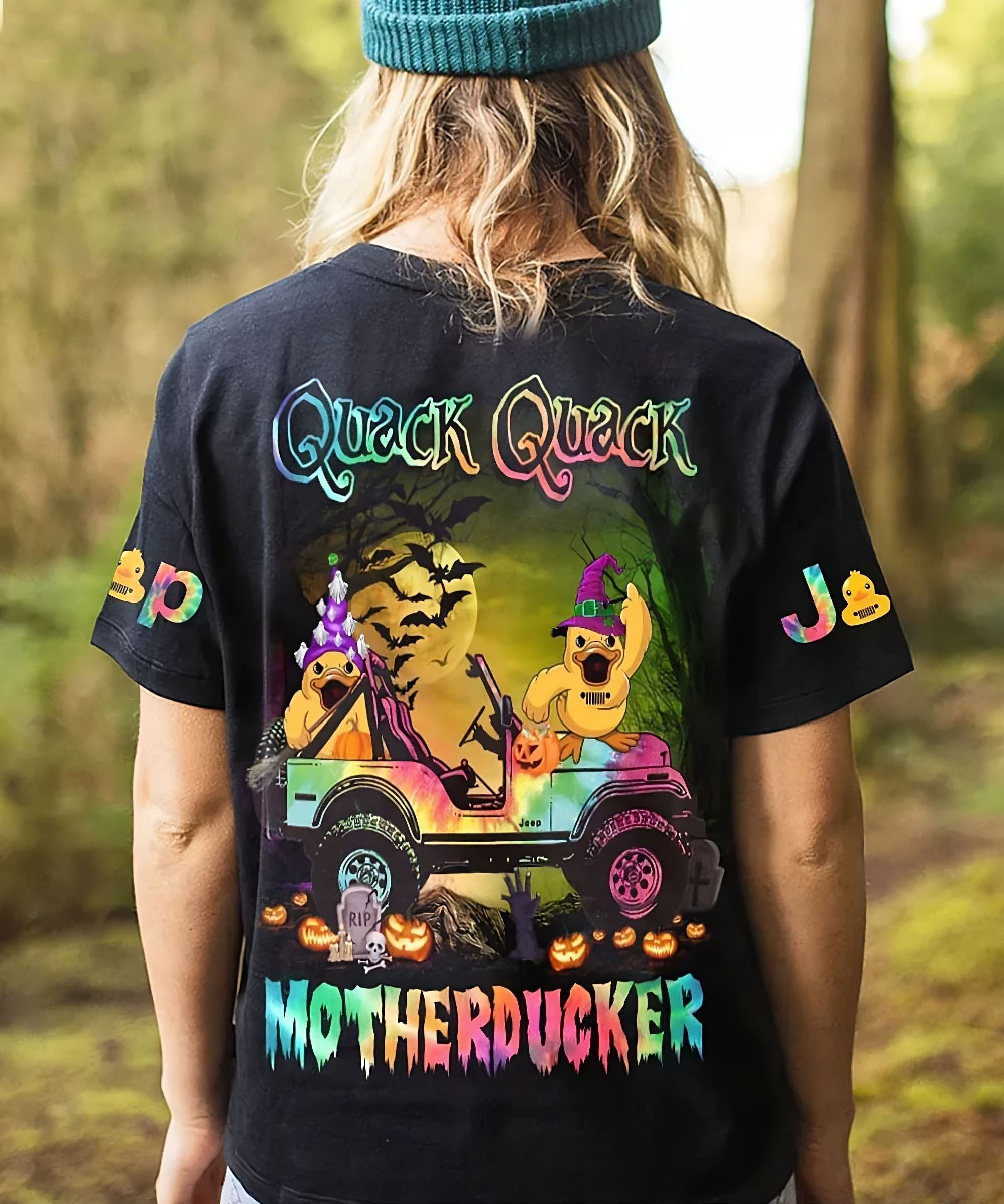 quack-quack-motherducker-jeep-tie-dye-halloween-t-shirt