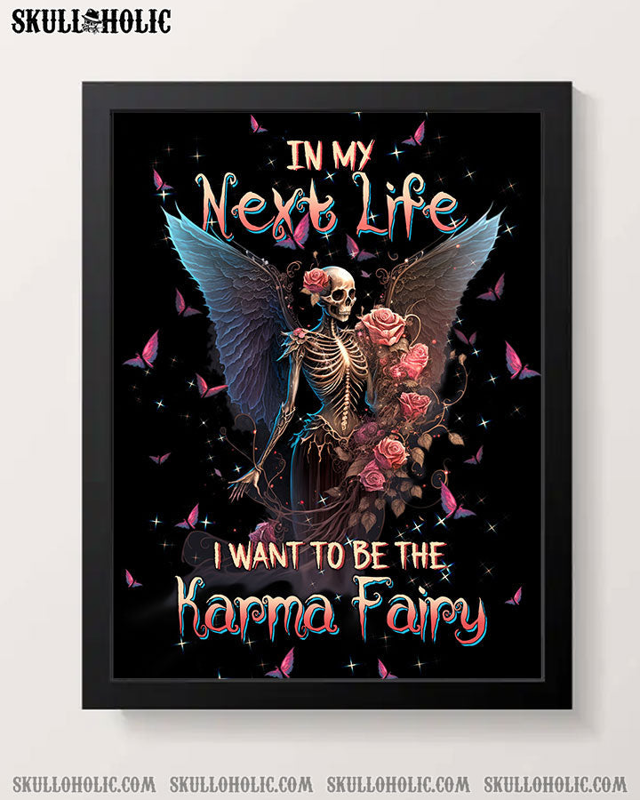 Karma Fairy Skull Skeleton Rose Poster