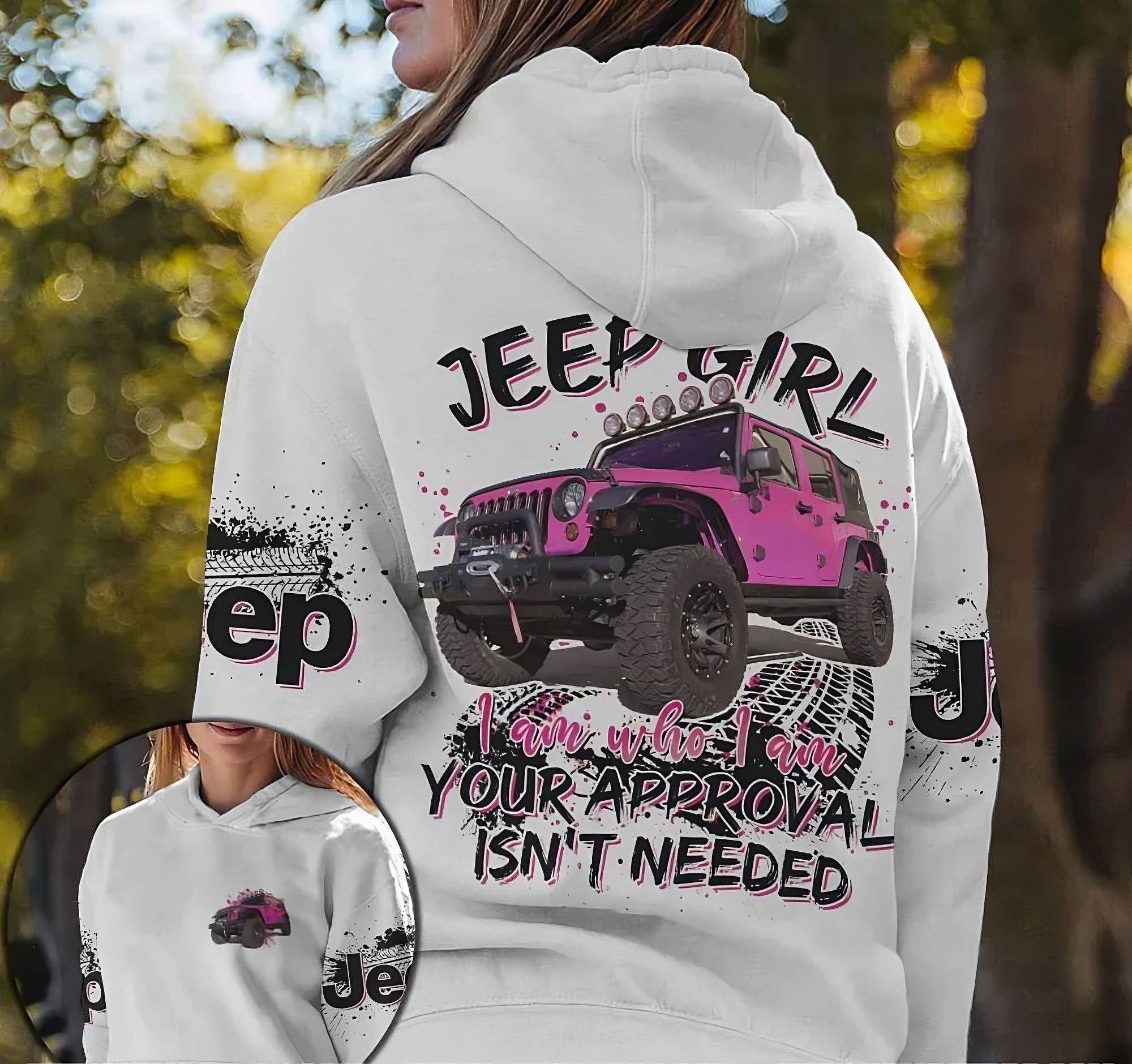 jeep-girl-i-am-who-i-am-pink-all-over-print-hoodie