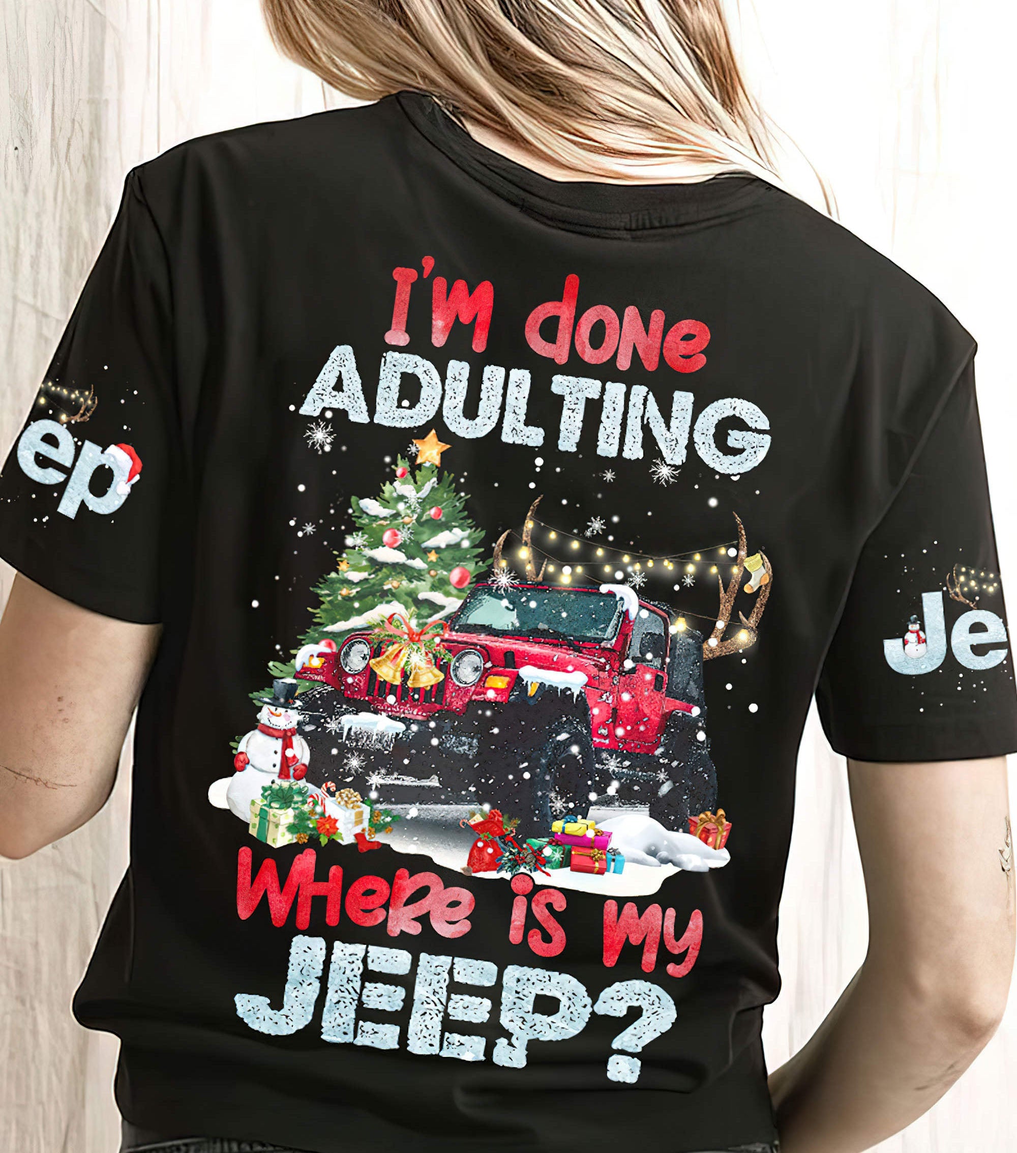 im-done-adulting-jeep-christmas-t-shirt