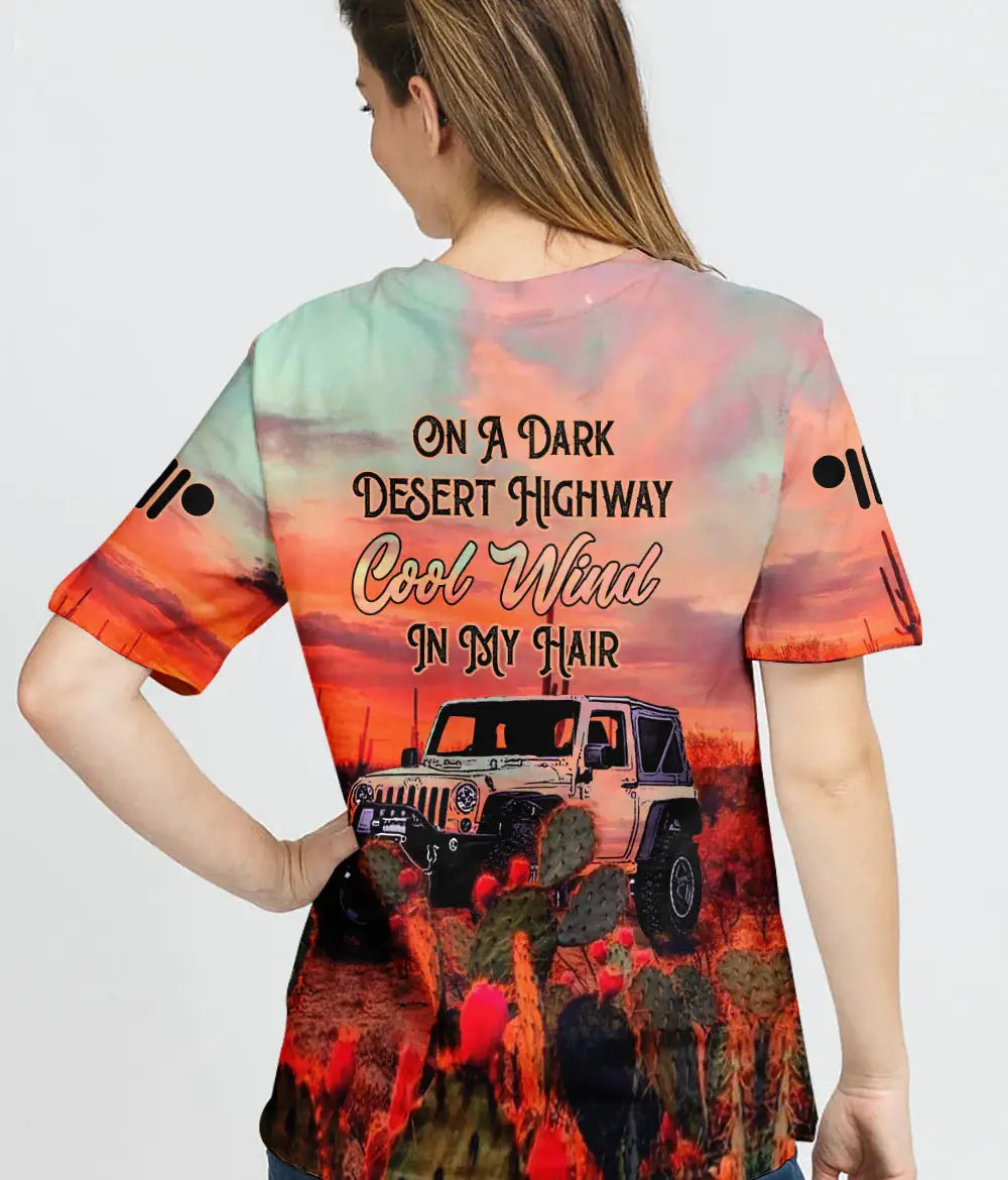 on-a-dark-desert-highway-jeep-t-shirt