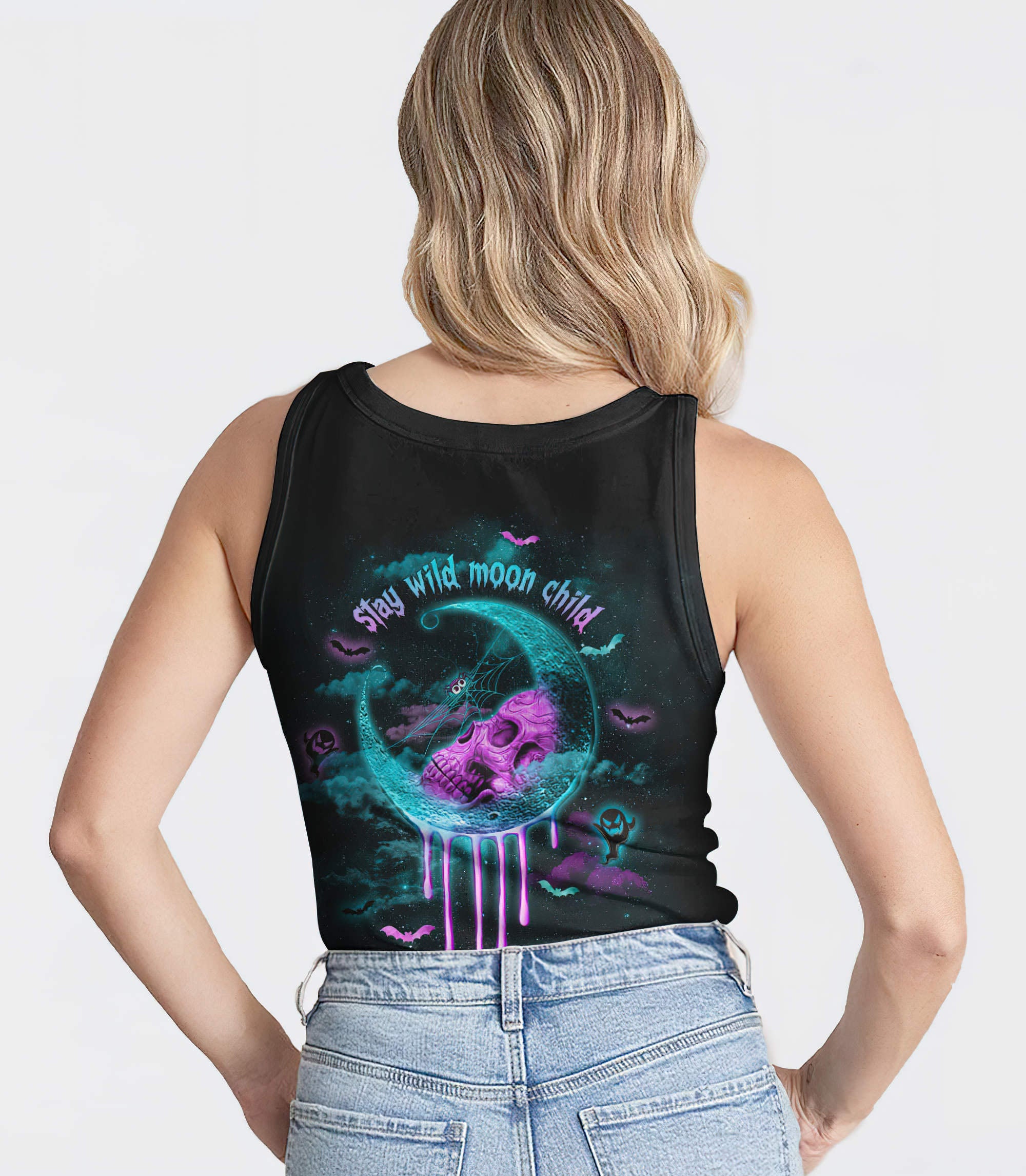 skull-melting-moon-halloween-all-over-print-tank-top