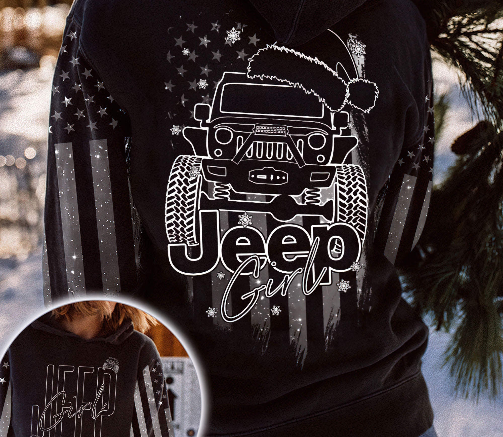 jeep-girl-christmas-flag-hoodie