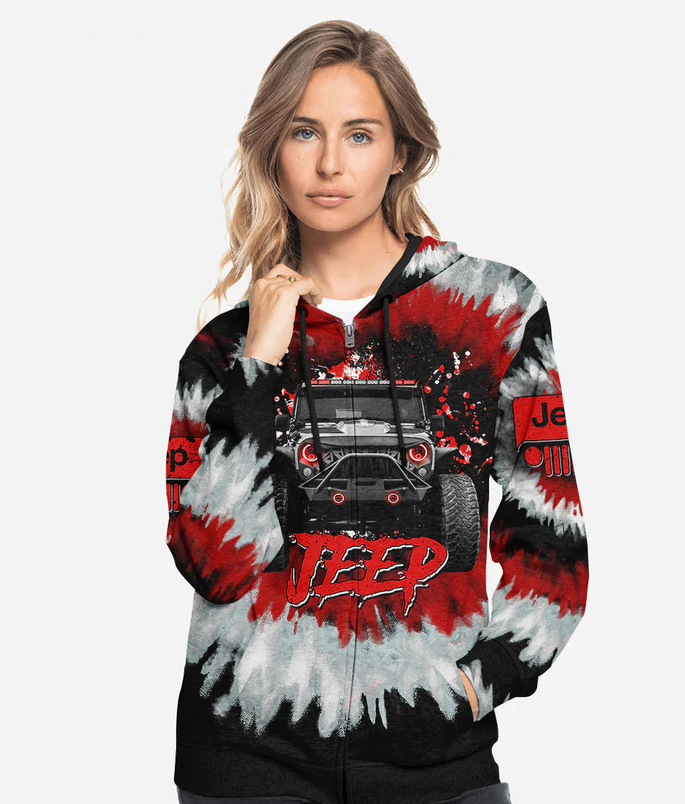 jeep-girl-i-am-who-i-am-red-black-tie-dye-hoodie