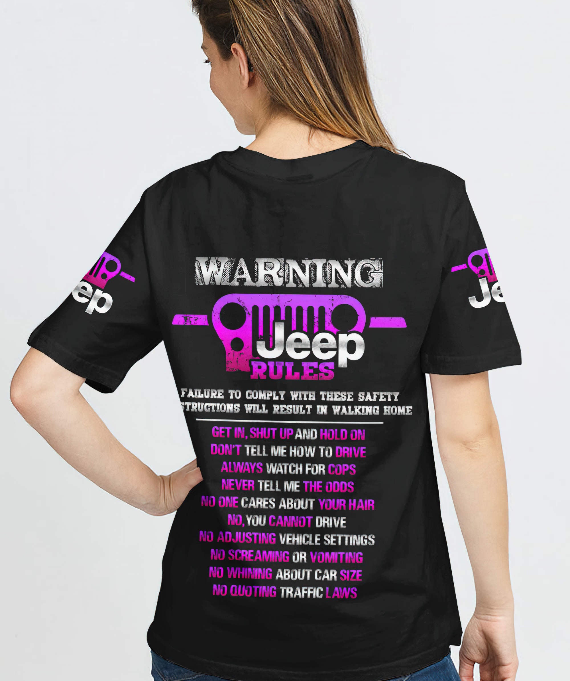 warning-jeep-rules-pink-t-shirt