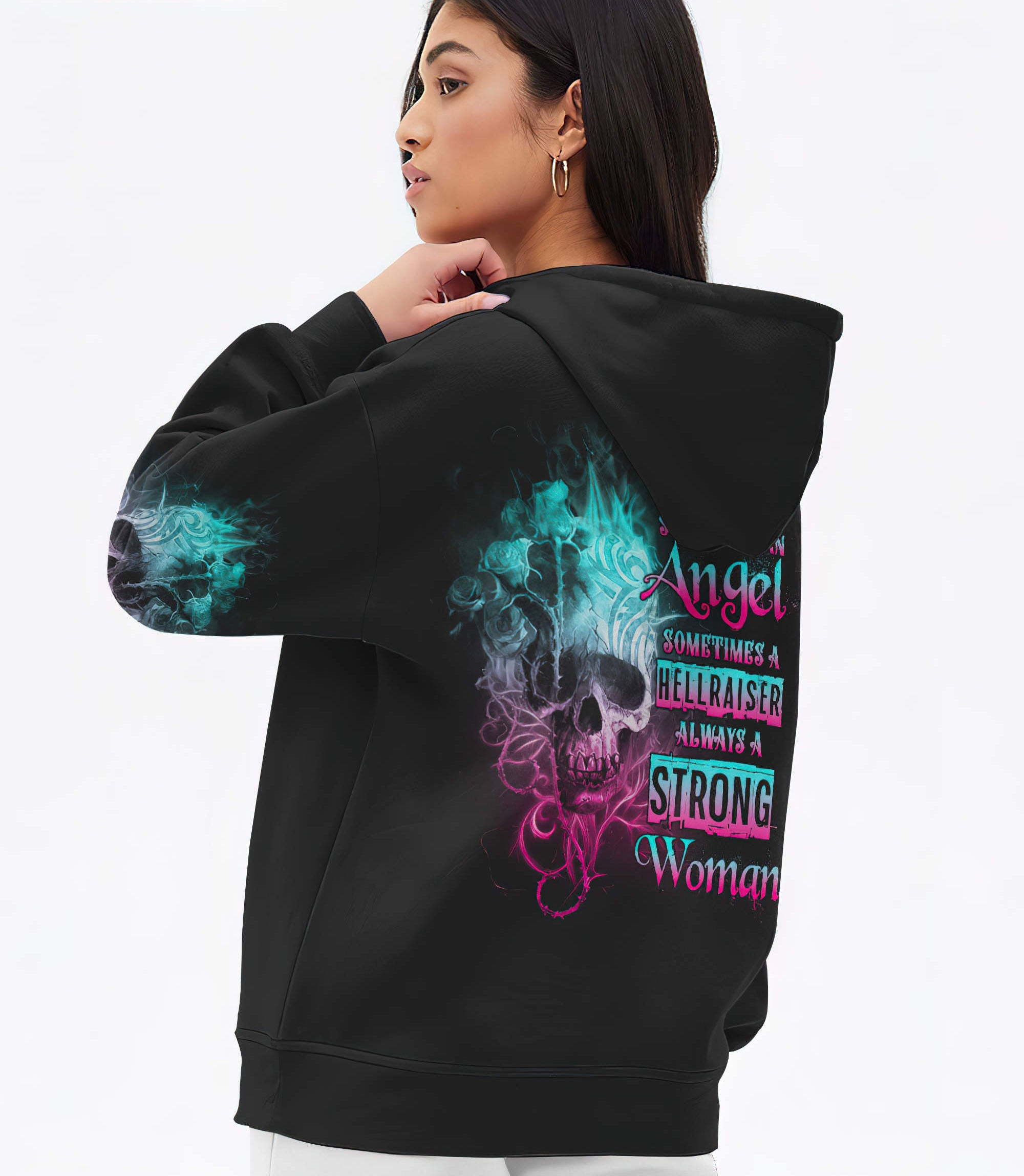 strong-woman-fire-skull-rose-tattoo-all-over-print-hoodie