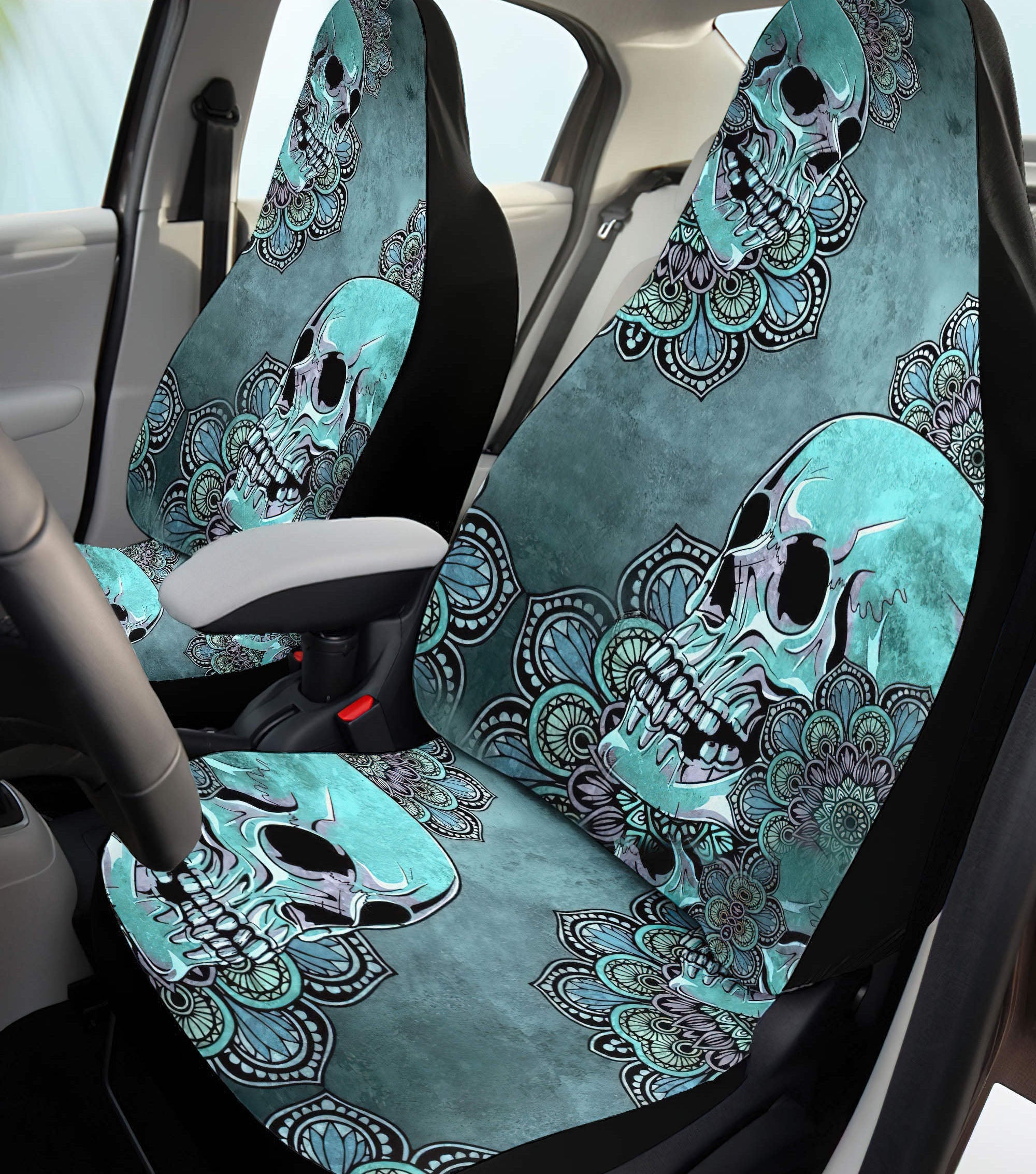 skull-mandala-flower-automotive-car-seat-cover