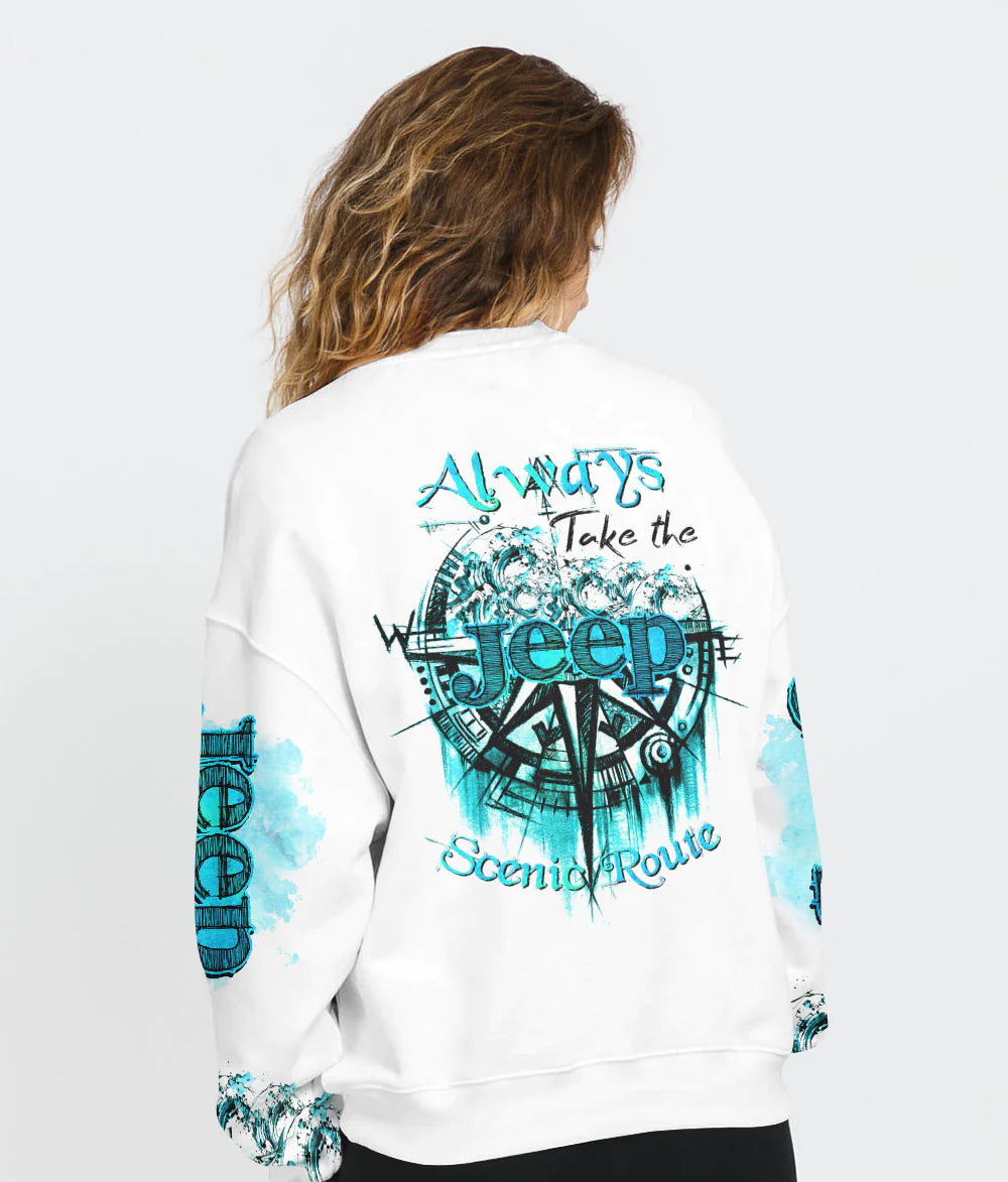 always-take-the-scenic-route-compass-beach-jeep-sweatshirt