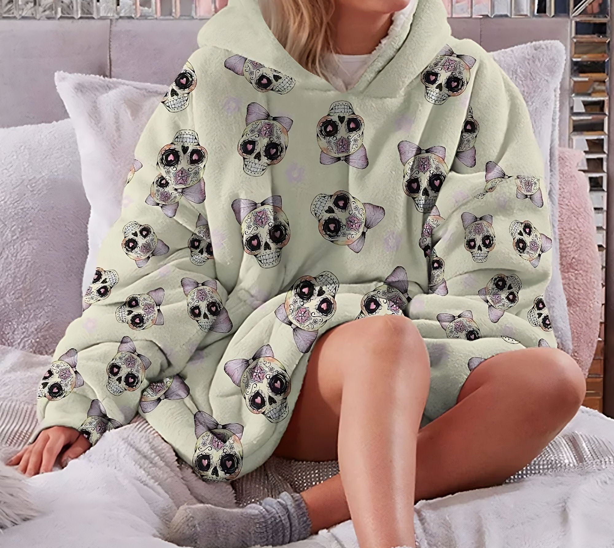 sugar-skull-cute-sherpa-blanket-hoodie-wearable-blanket-hoodie