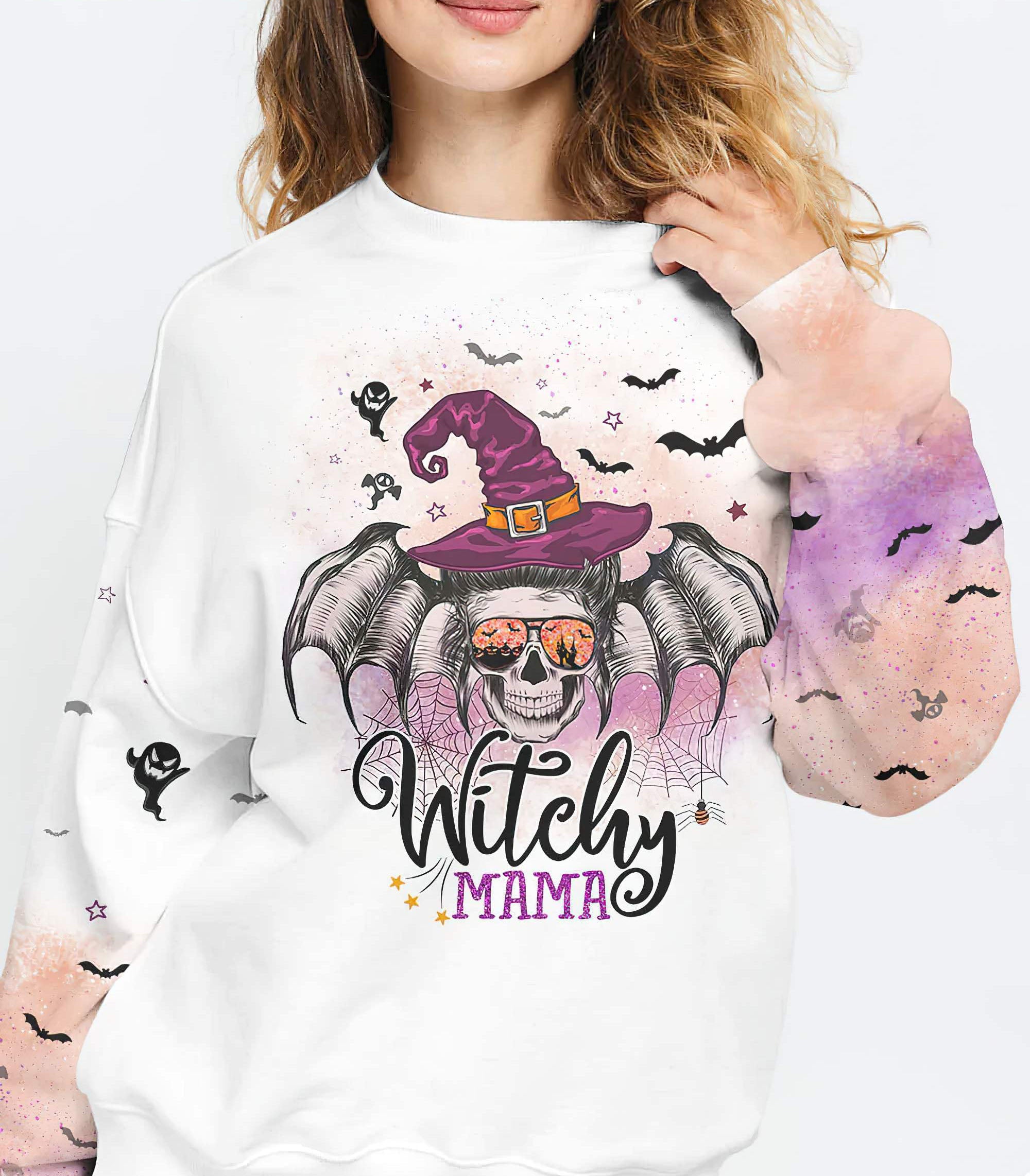 witchy-mama-messy-bun-skull-all-over-print-sweatshirt