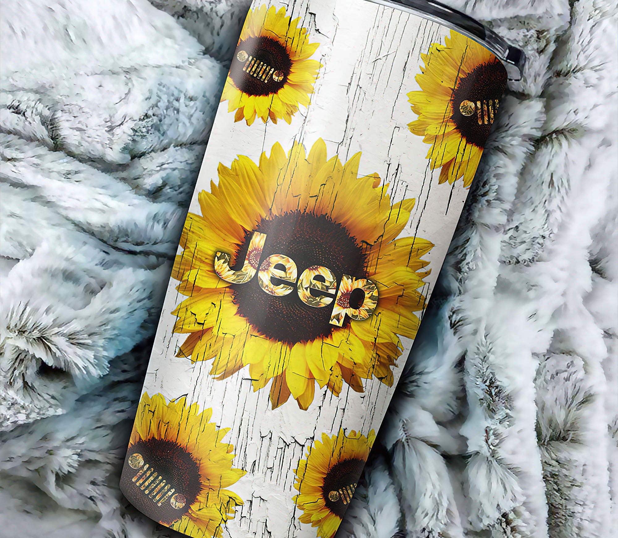 personalized-sunflower-crack-texture-jeep-tumbler