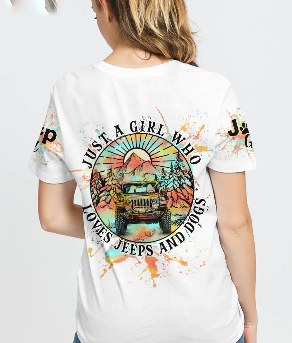 just-a-girl-who-loves-jeeps-and-dogs-circle-t-shirt