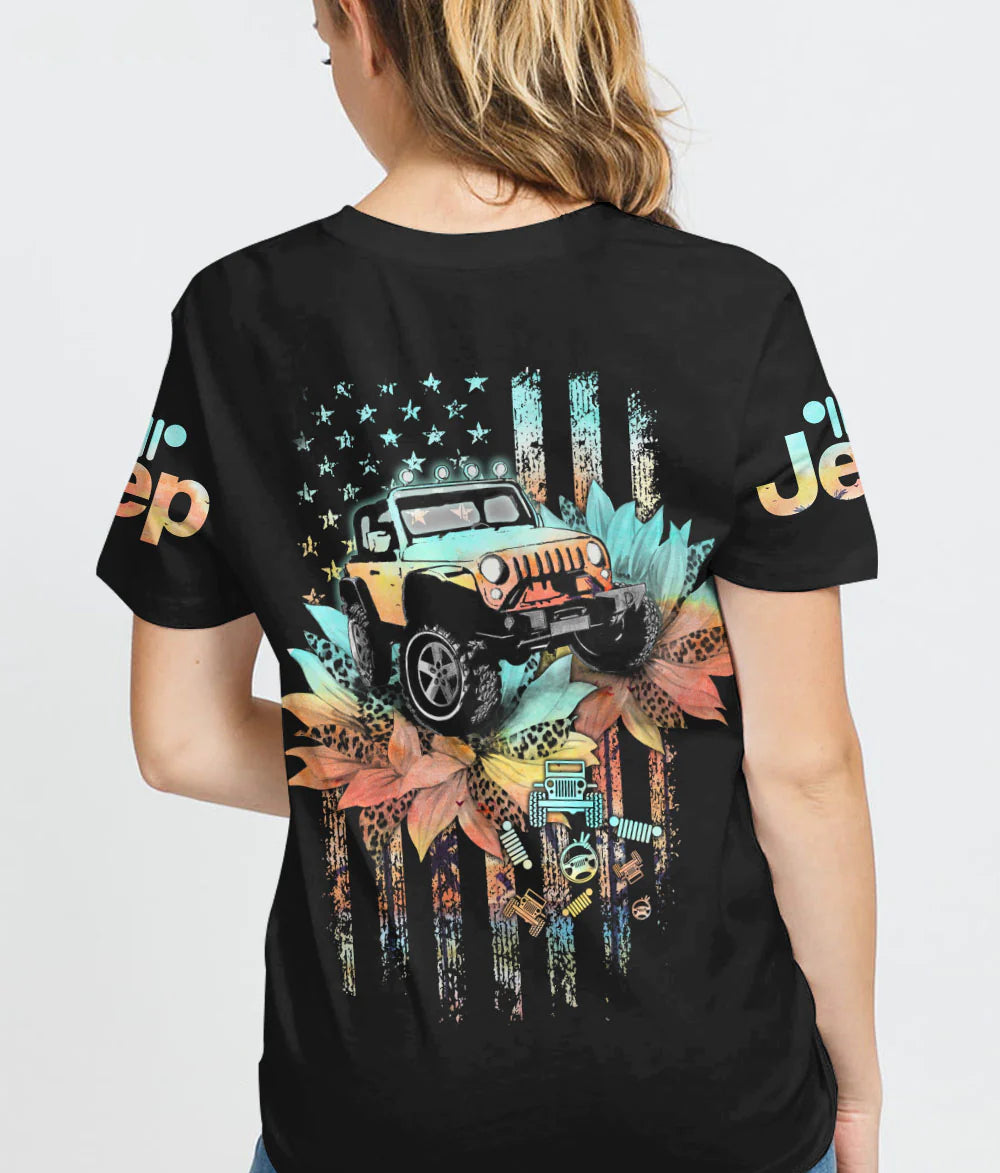 jeep-leopard-sunflower-flag-painting-t-shirt