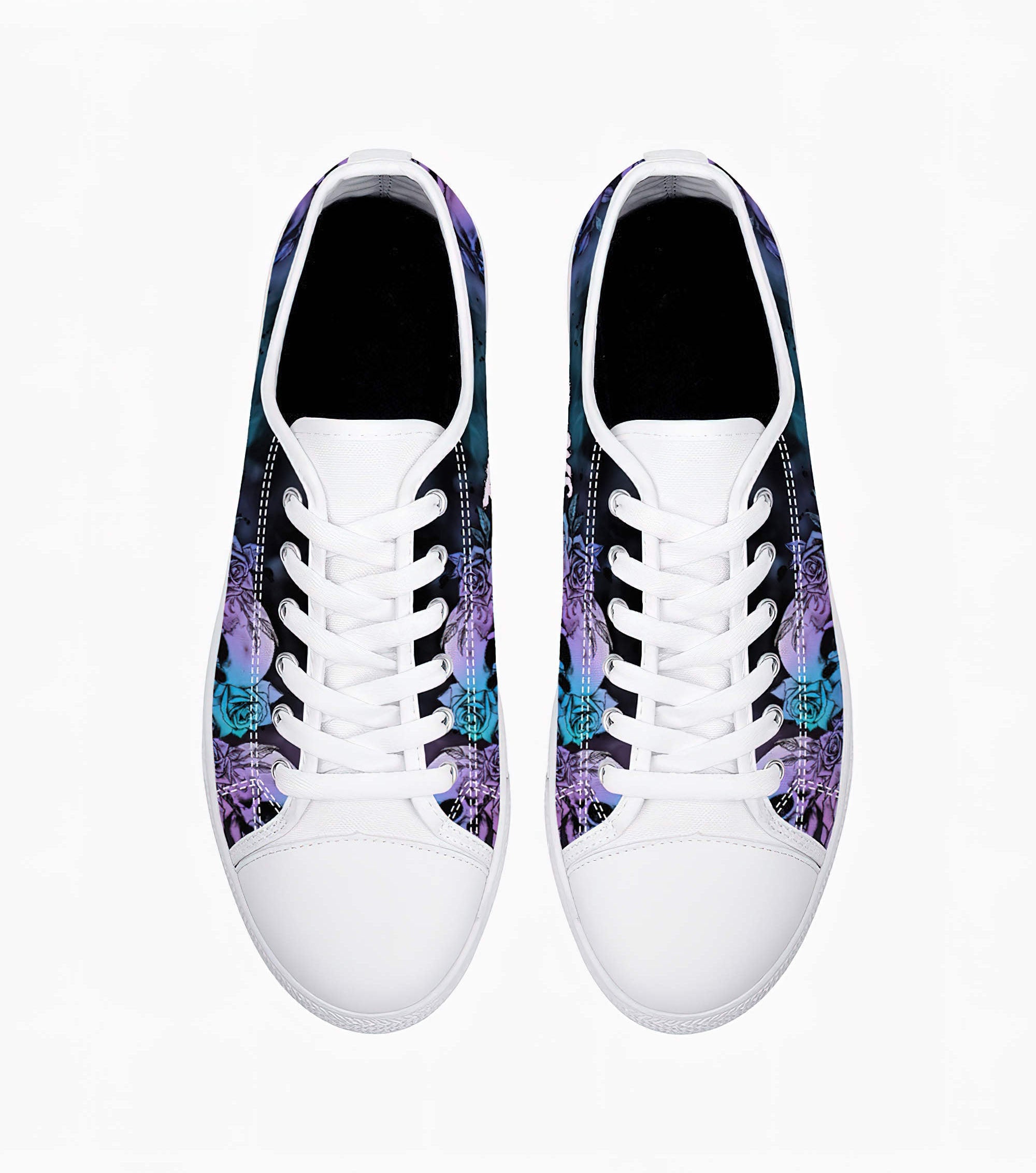 Zero Fcks Given Skull Low Top Canvas Shoes Low Top Shoes