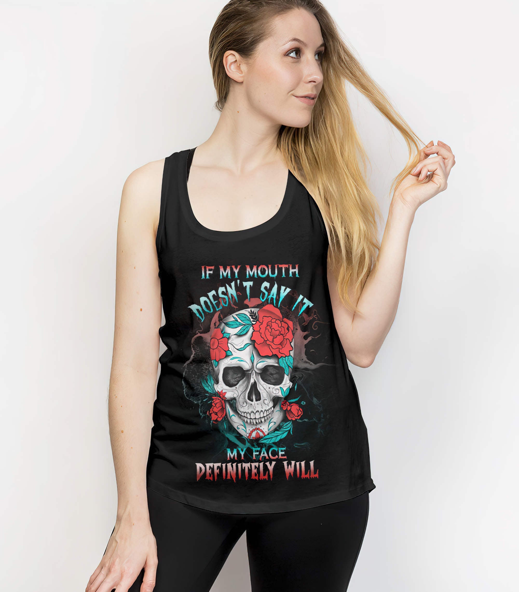 If My Mouth Doesn't Say It Skull All Over Print Tank Top