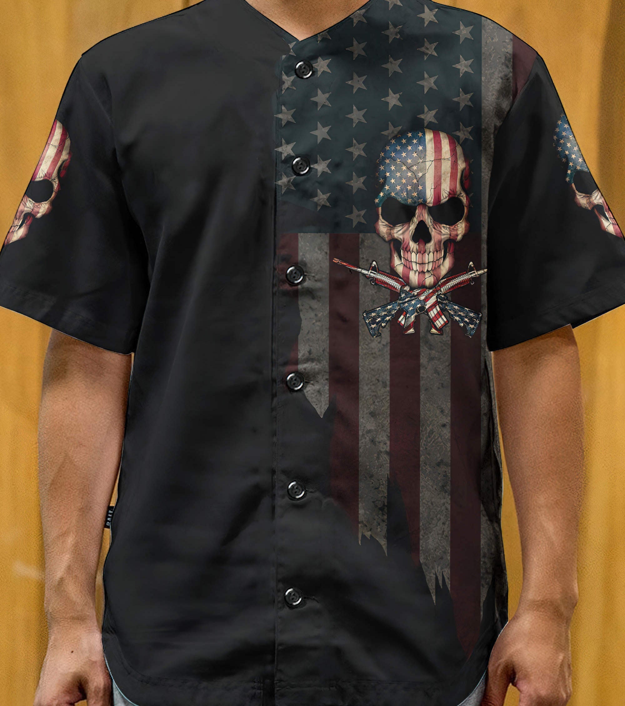 This Is America Patriotism Skull Baseball Jersey Baseball Jersey