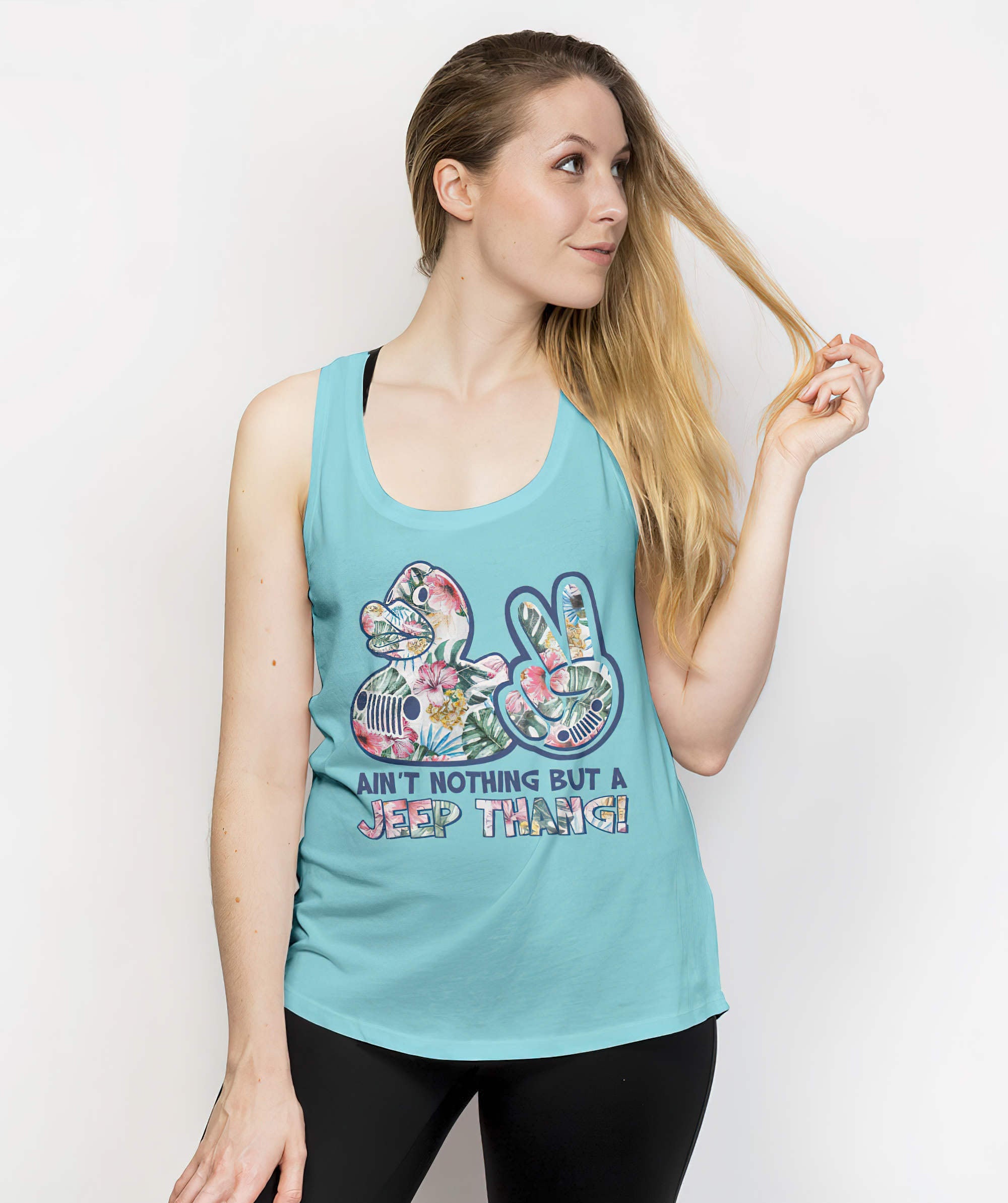 aint-nothing-flower-jeep-duck-tank-top