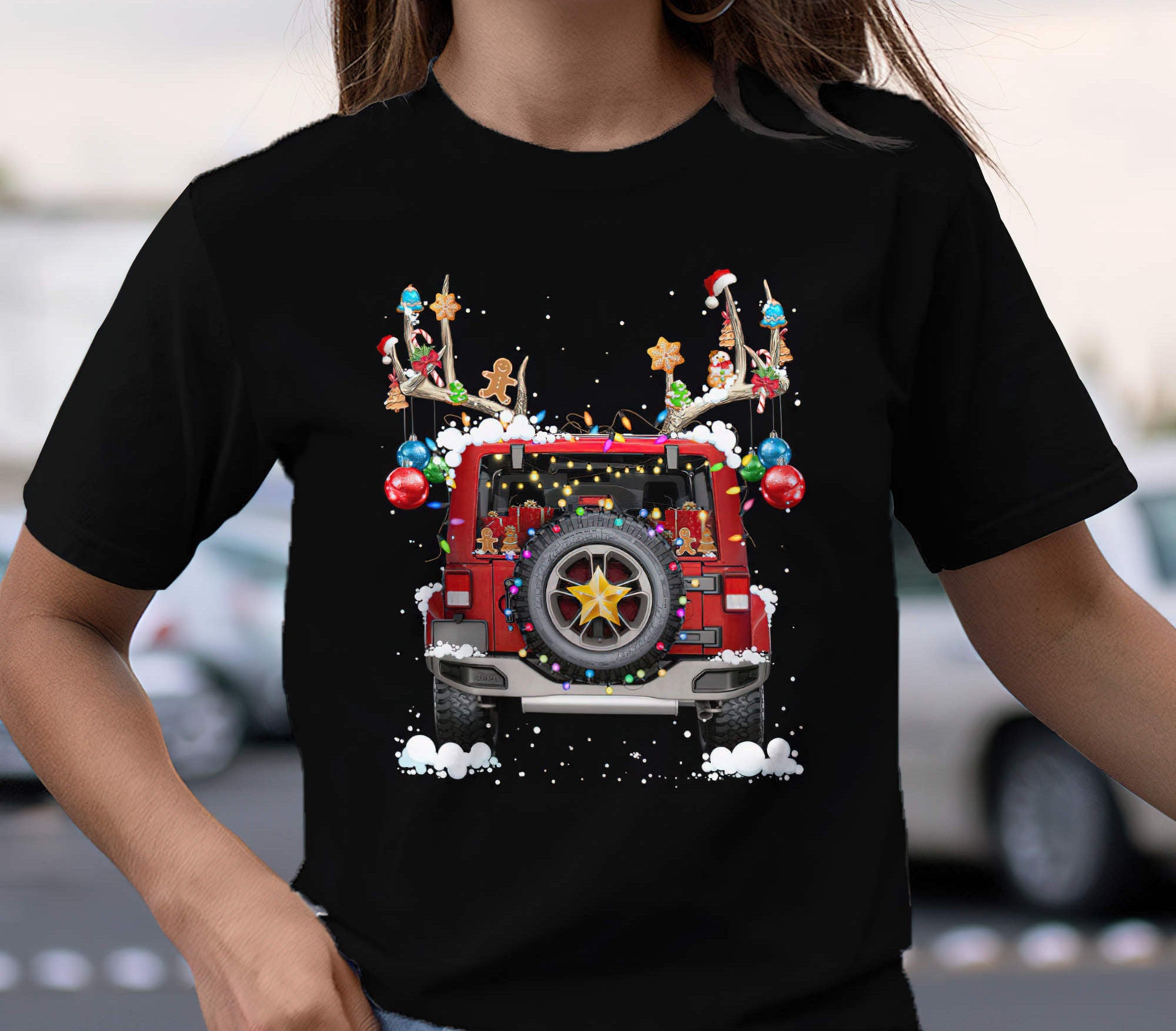 jeep-back-christmas-1-sided-t-shirt